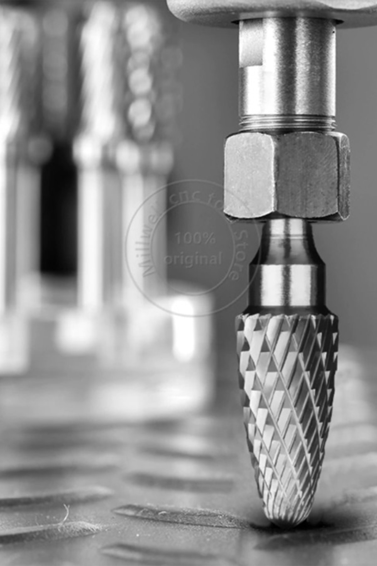 Yoğun Karbür Çelik Tungsten 5 Mm Cnc Router , Dremel Vb. Yuvarlak Kafa Carbide Uç Konik