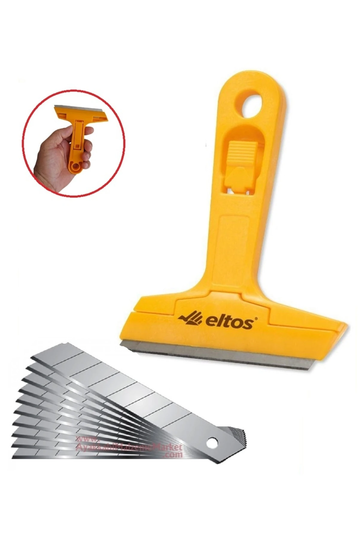 Cam Kazıma Bıçağı 10cm Kalıntı Temizleme Sıyırma Profesyonel 12 Yedek Bıçaklı