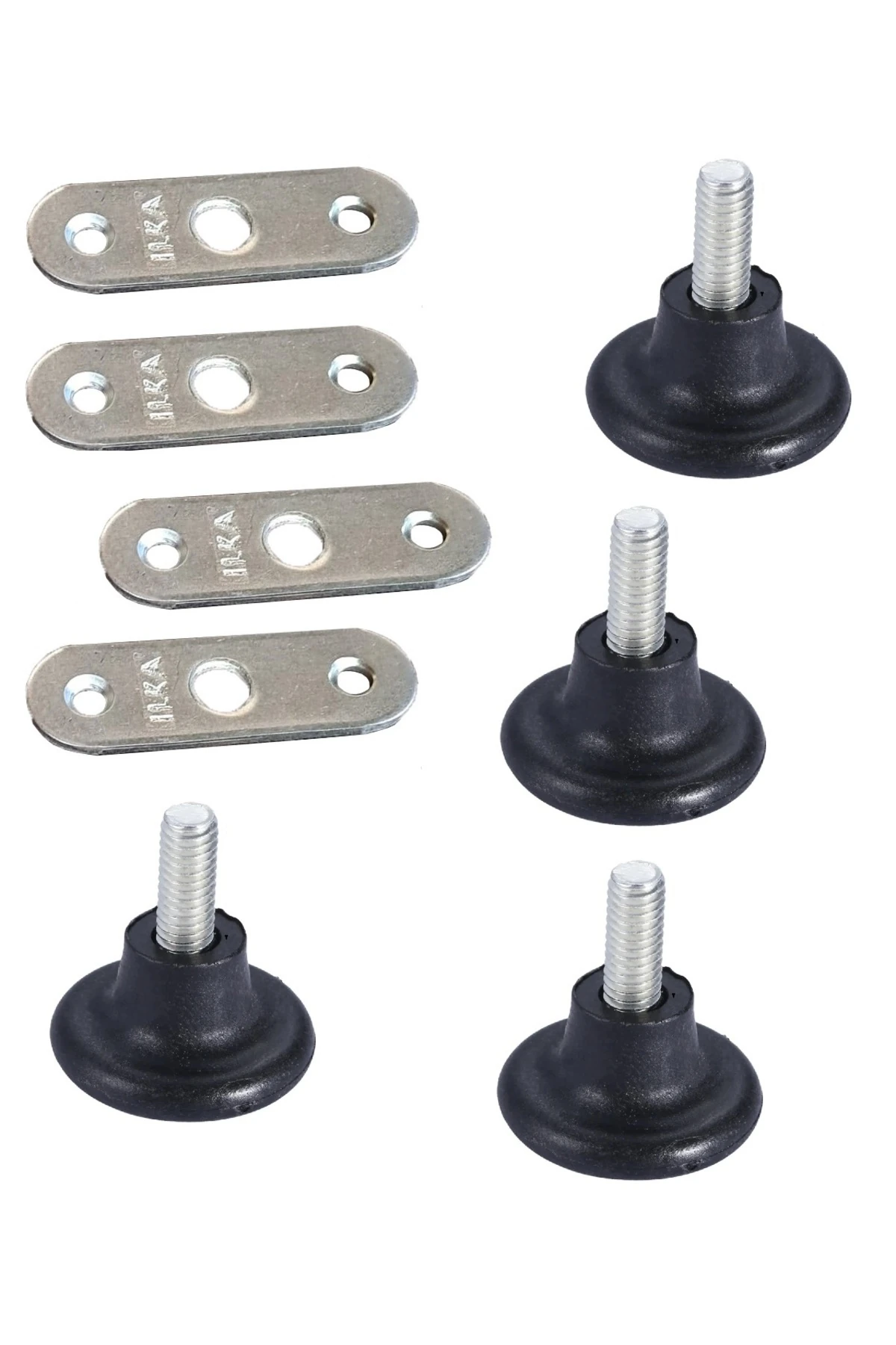 Mobilya için ayarlı ayak montaj braketi ve papuç seti 4 lü set Dolap Şifonyer ayarlanabilir Ayağı