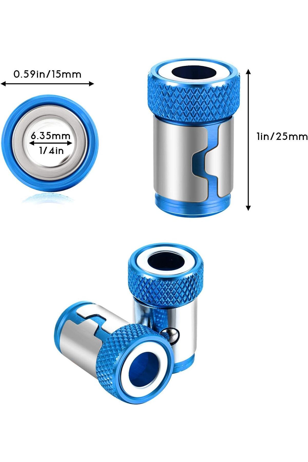 Manyetik mıknatıslama halkası 5 adet Manyetik Vida Tutucu 1/4 ph pz yıldız matkap ucu için