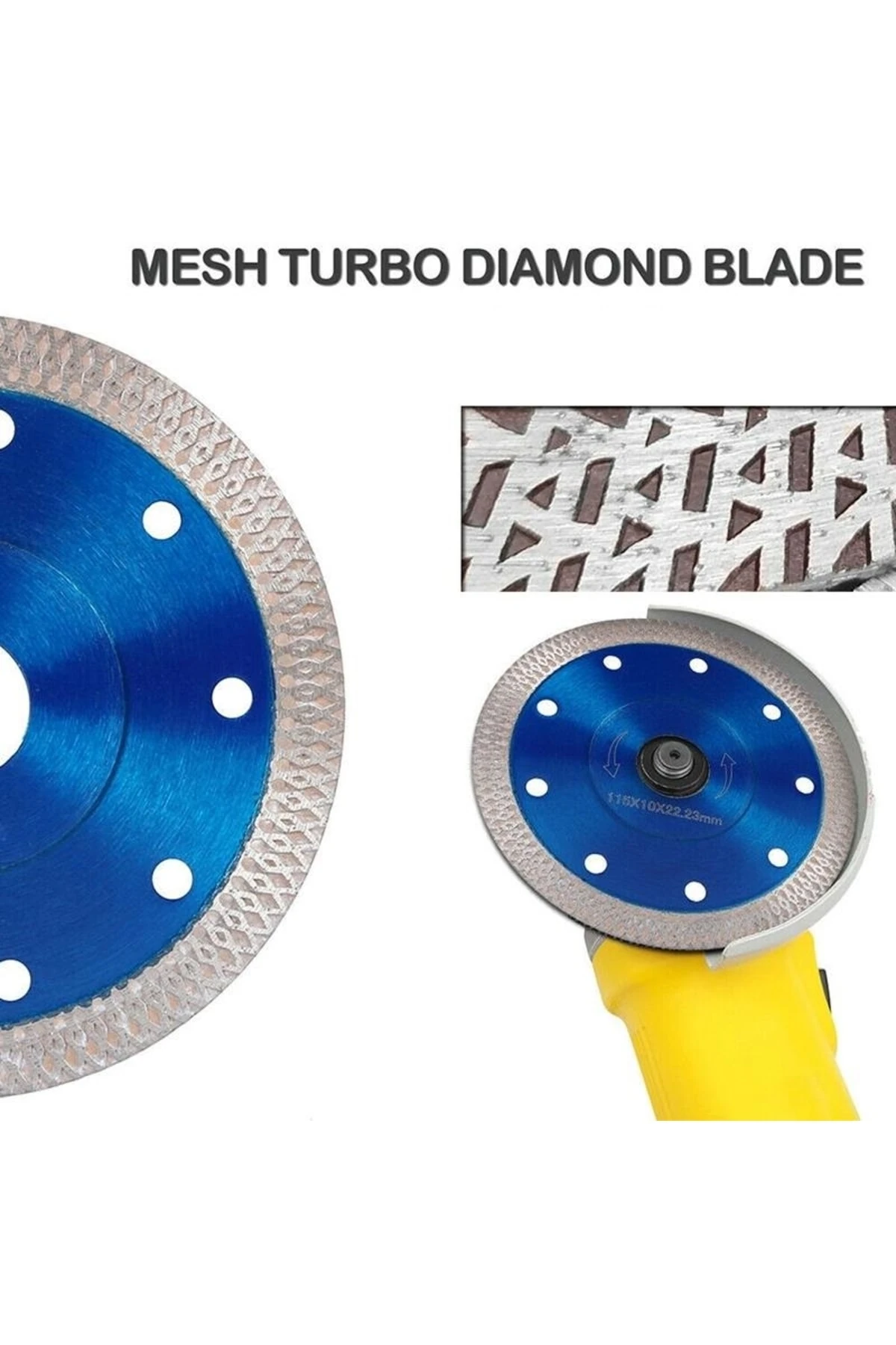 Çapraz Örgülü Turbo Elmas Testere Bıçağı 180mm Mermer Seramik Granit Hassas Kesim Diski