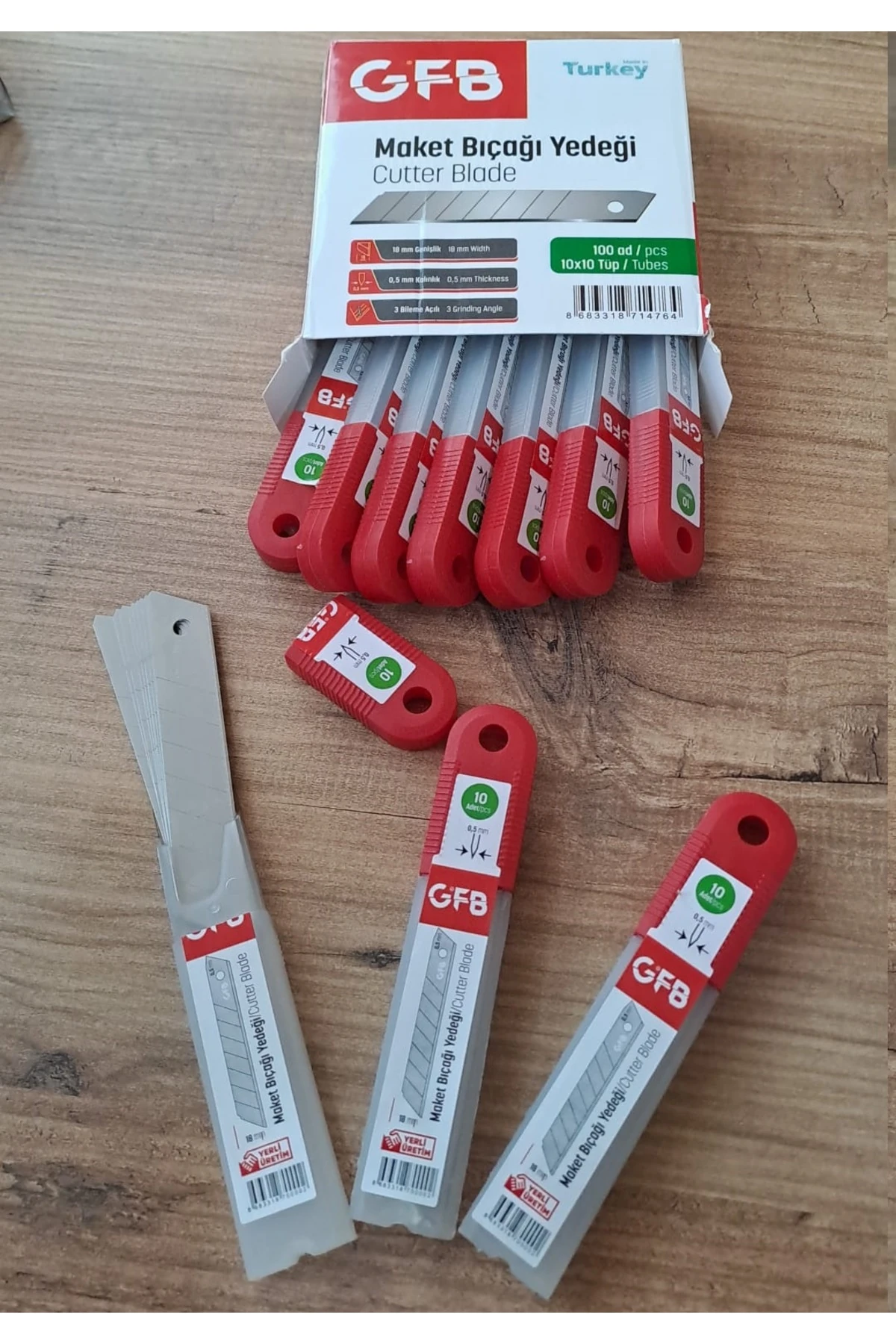 falçata yedek bıçağı GFB 100lü maket bıçağı yedeği 0.5mm