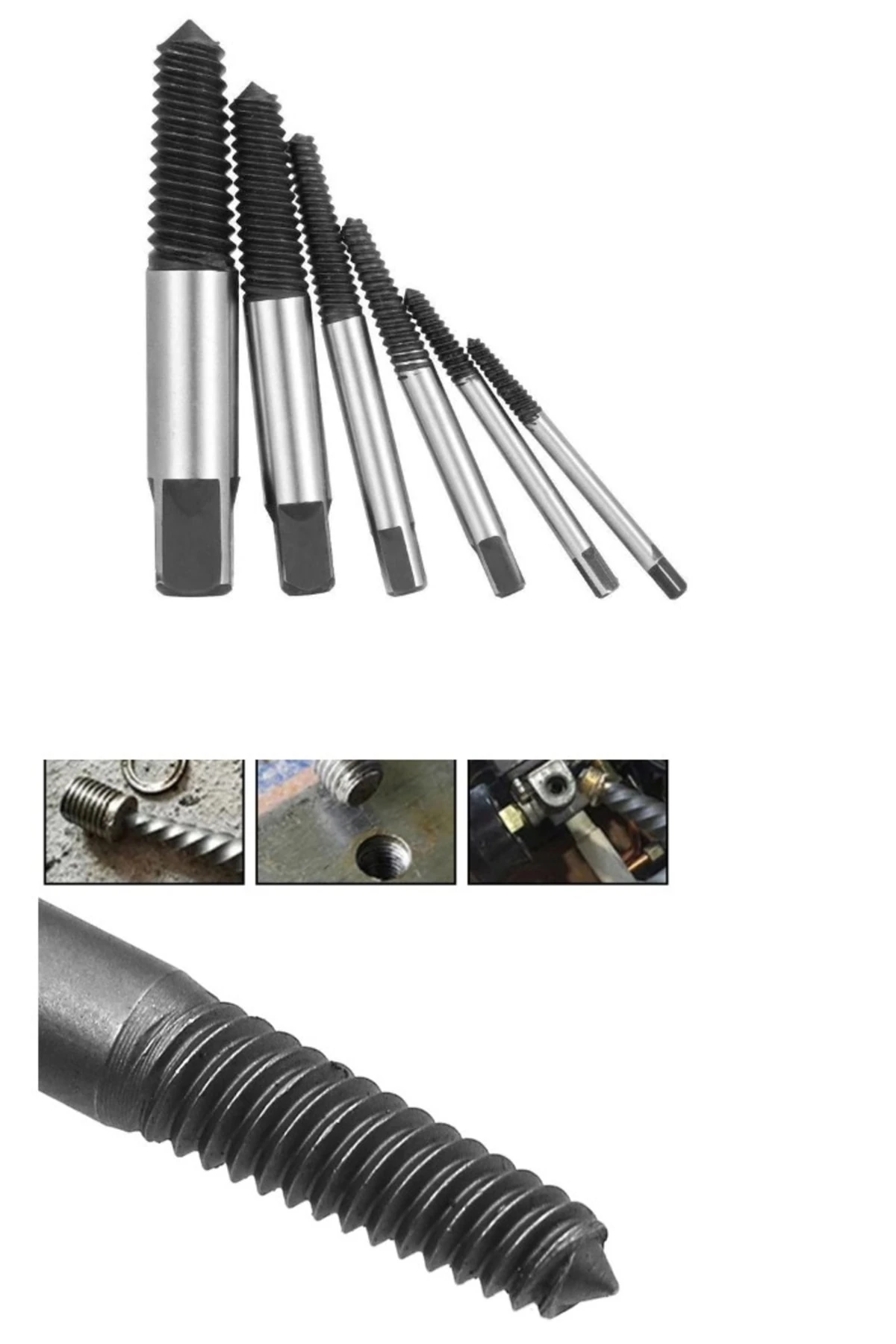 Kör Vida Çıkartıcı Matkap Ucu Kılavuz Seti 6 Parça Hasarlı Kırık Vida Sökücü Klavuz Takımı