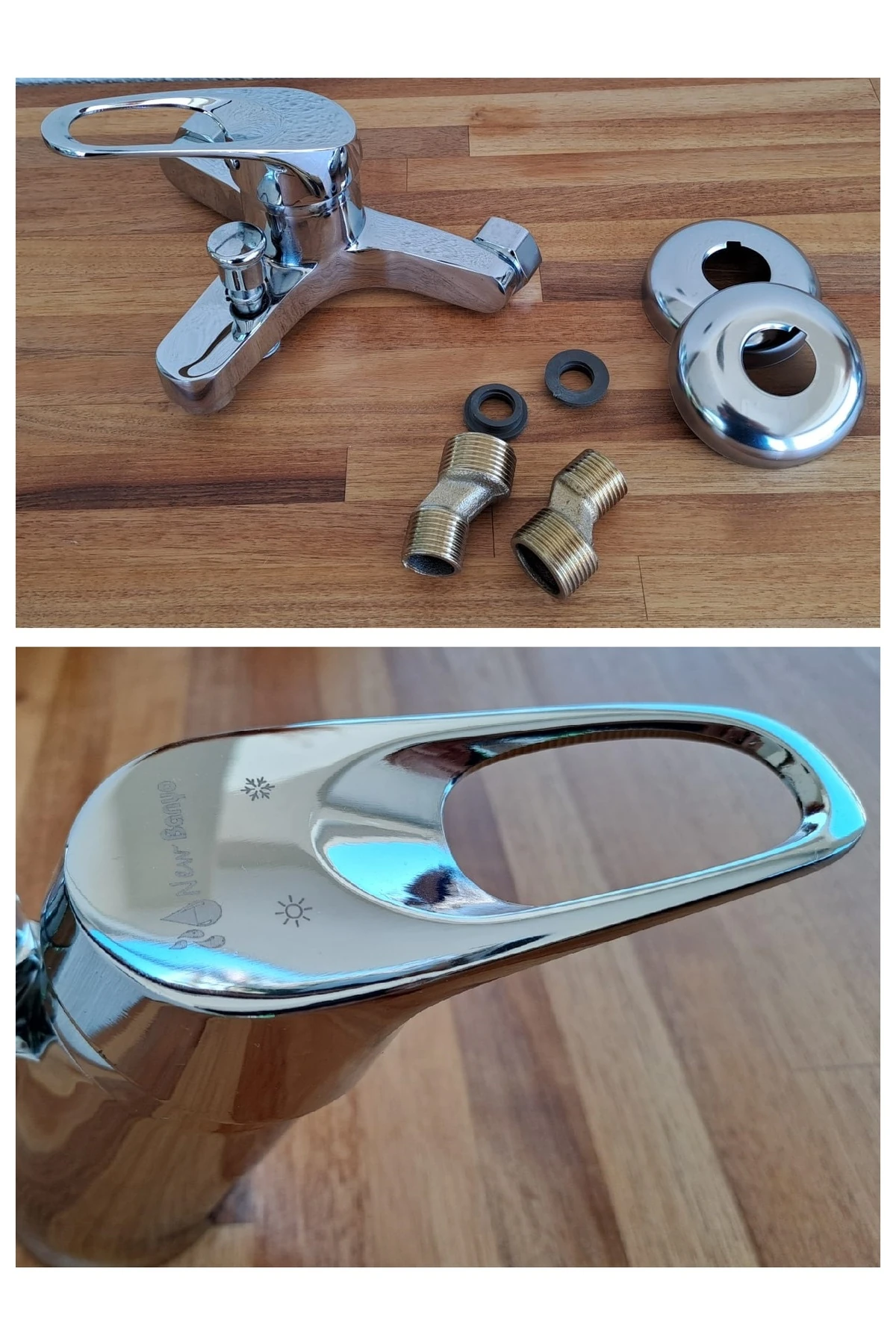 Banyo Duş Bataryası Mix Sıcak Soğuk Banyo Çeşmesi Prinç Tasarruflu Armatür