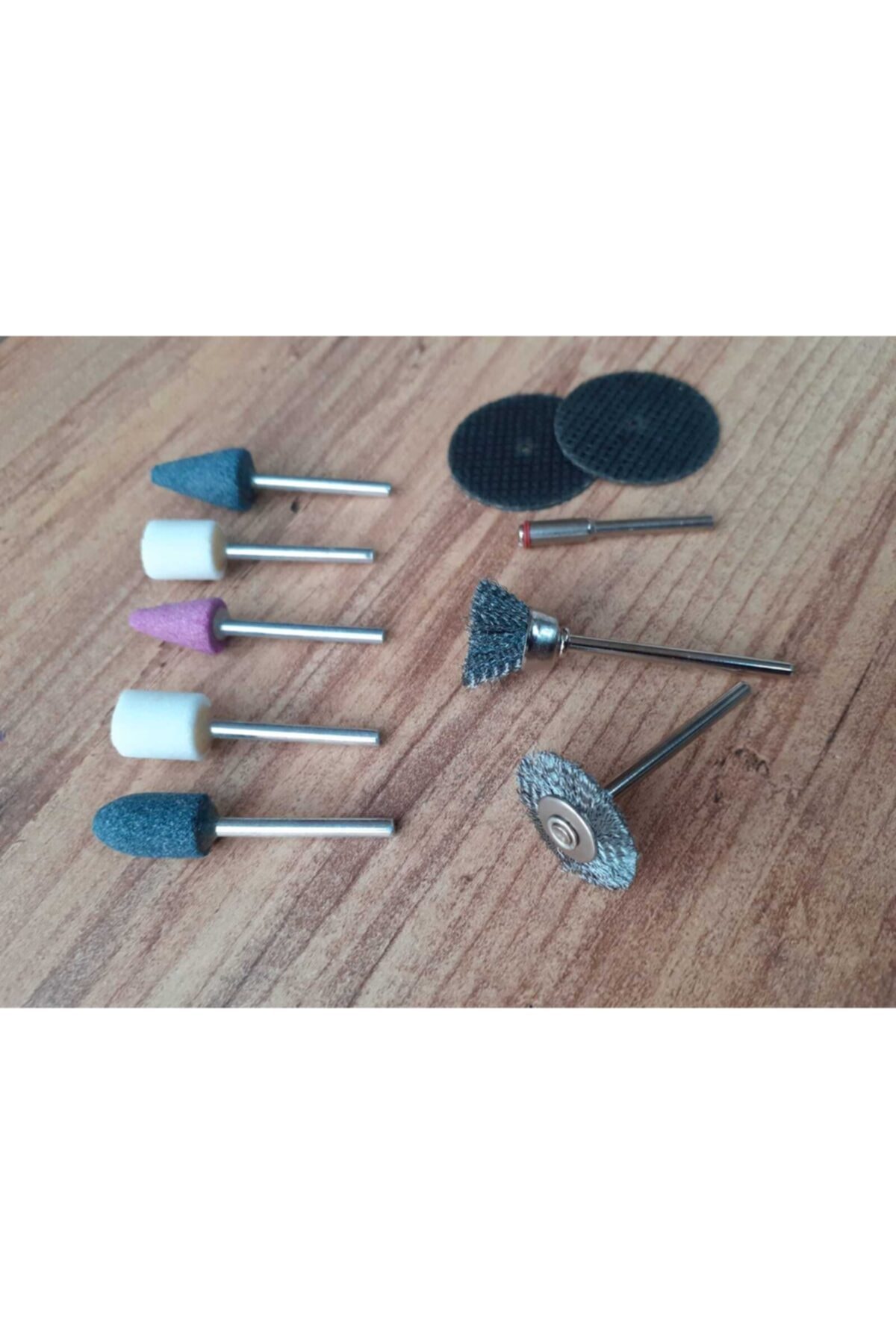 Mini Atşlama Benzeri Metal Ahşap Kesme Fiber Disk Taş Zımpara Tel Fırça Seti 10 Parça Vız Vız Set