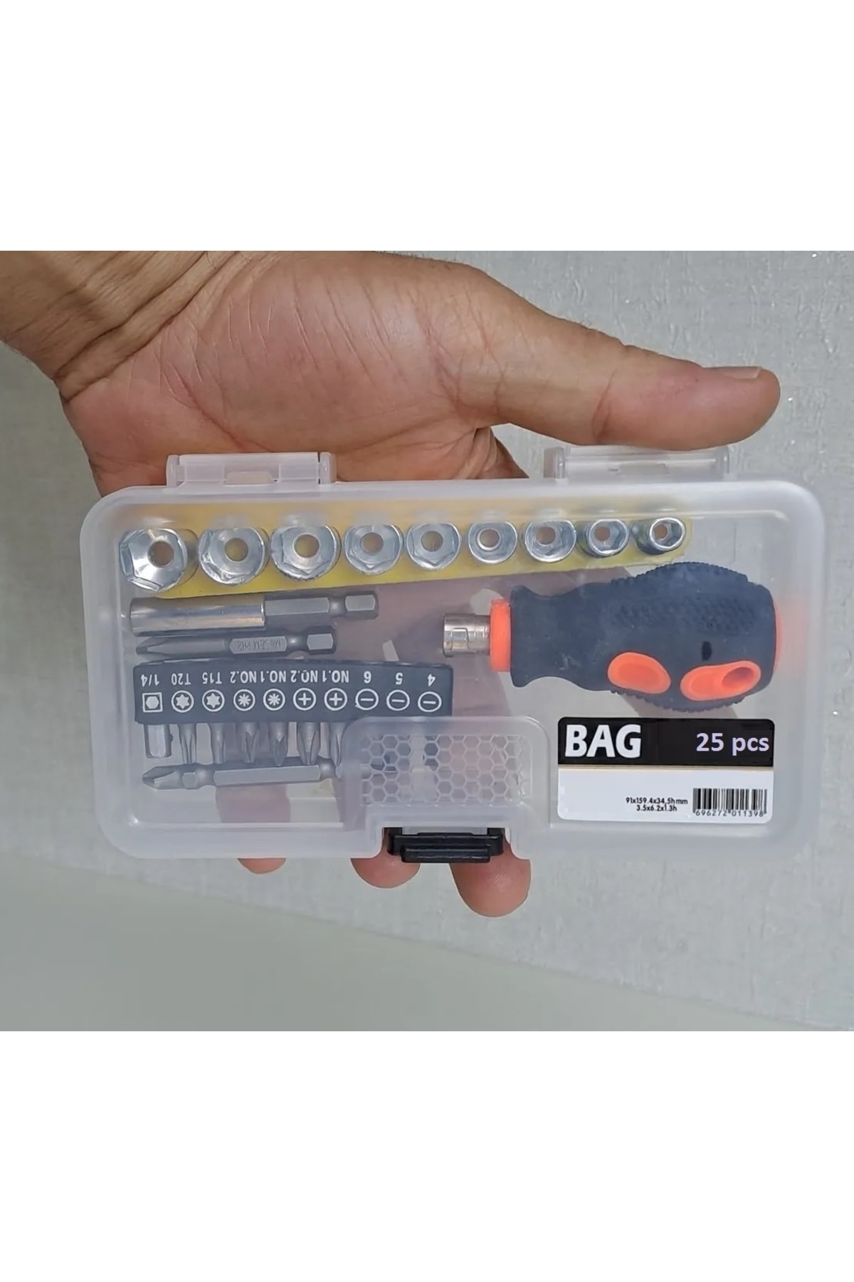 Çantalı Tornavidalı Lokma Takımı Yıldız Düz Bits Uç Seti Altıgen Bits Hex 25 Parçalı
