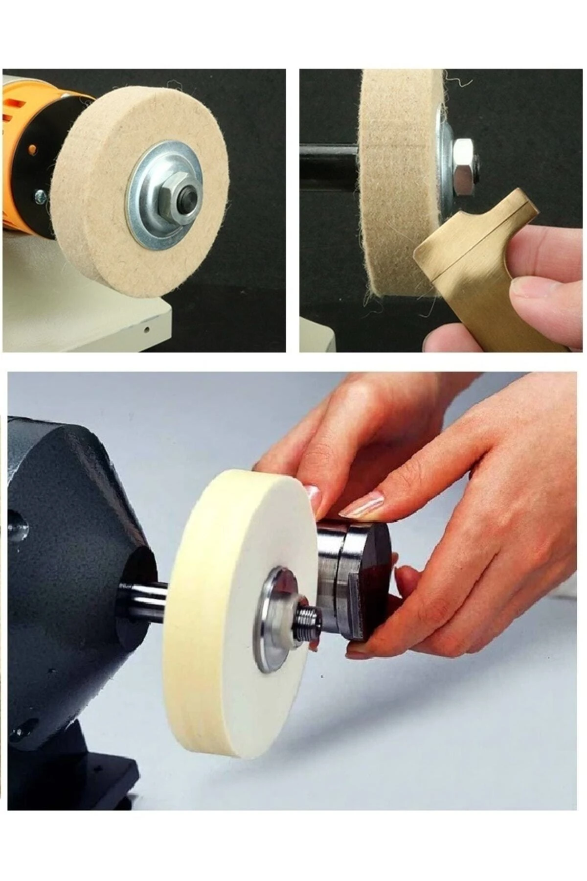 Yıldız Cila Tüm Metaller Için Parlatma Polisaj Pastası Balmumu Macunu 100gr Yün Keçe Seti