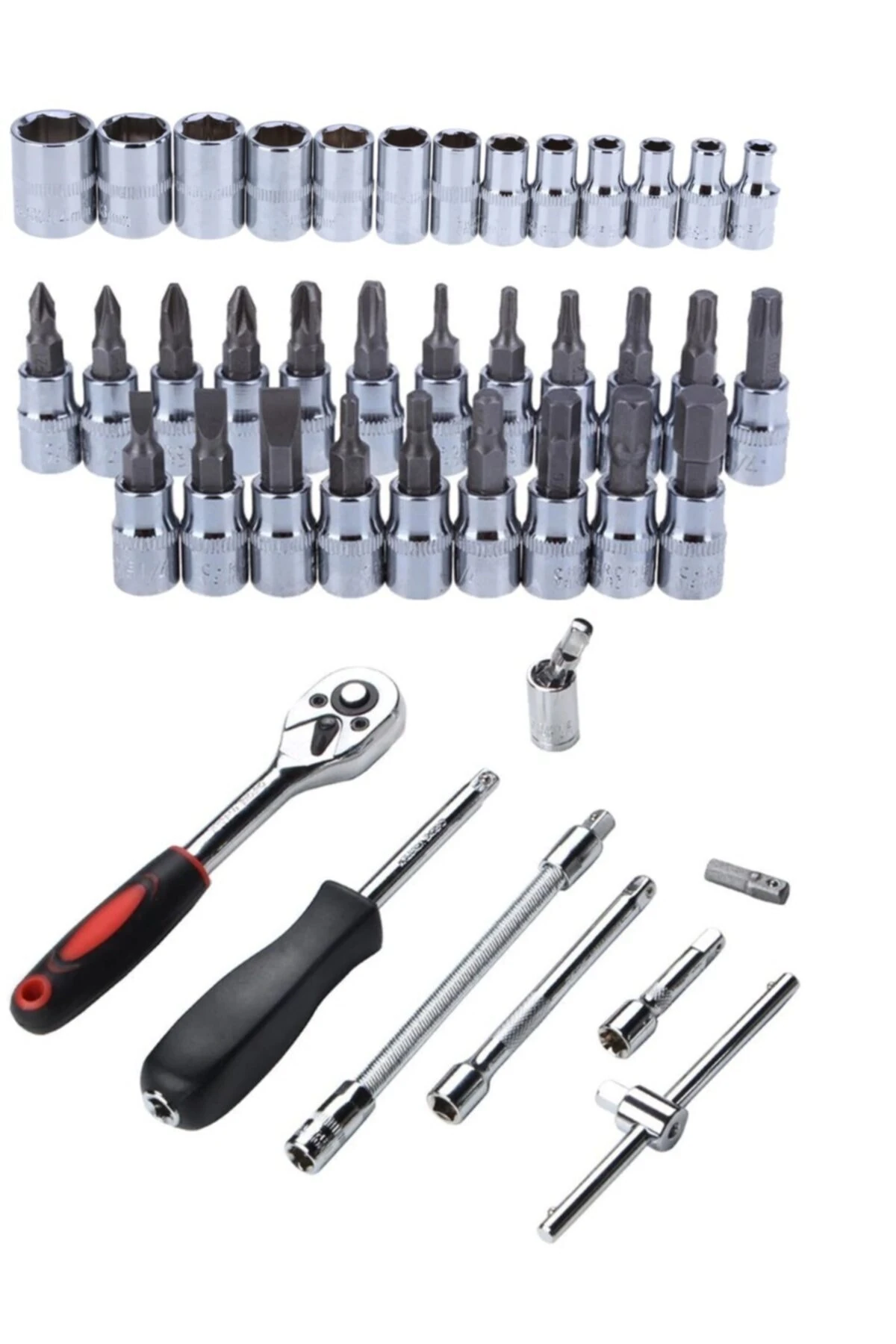 46 Parça Mini Lokma Takımı Otomatik Cırcırlı 1/4" Wrench Set Yüksek Kalite Kombinasyon Alet Seti