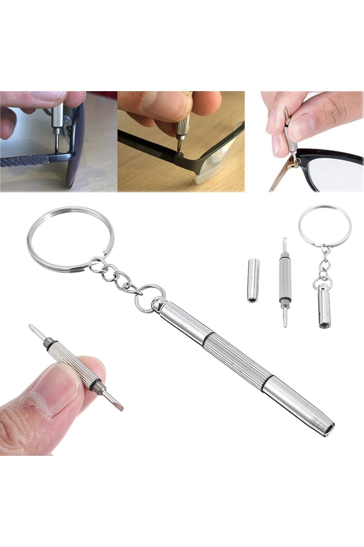 Anahtarlık Saatçi Tornavida 6lı Tornavida Takımı Gözlük Telefon Tornavida Seti 6 Parça Set