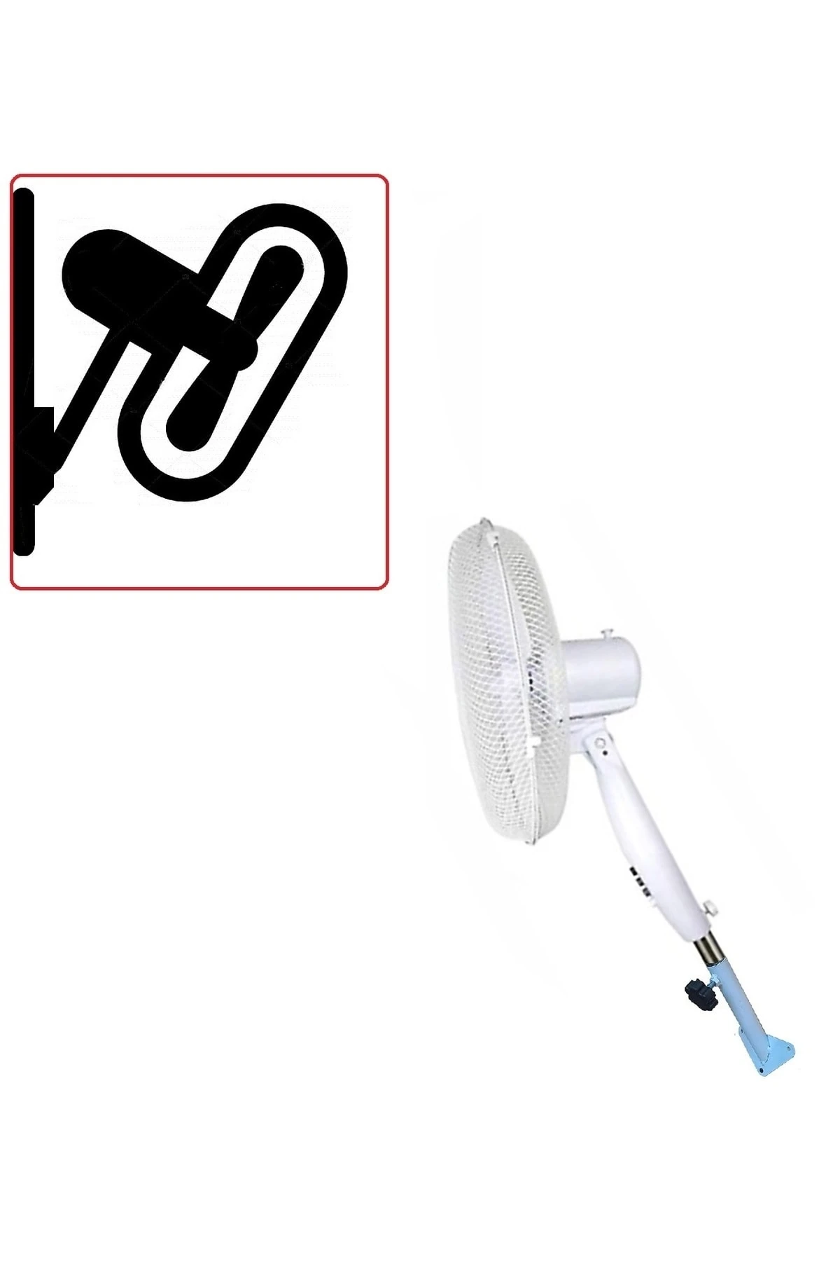 Duvar Montajlı Hava Vantilatörü Döner Kafa Duvar Için Pervane 40cm 55w Siyah Rüzgar Fanı