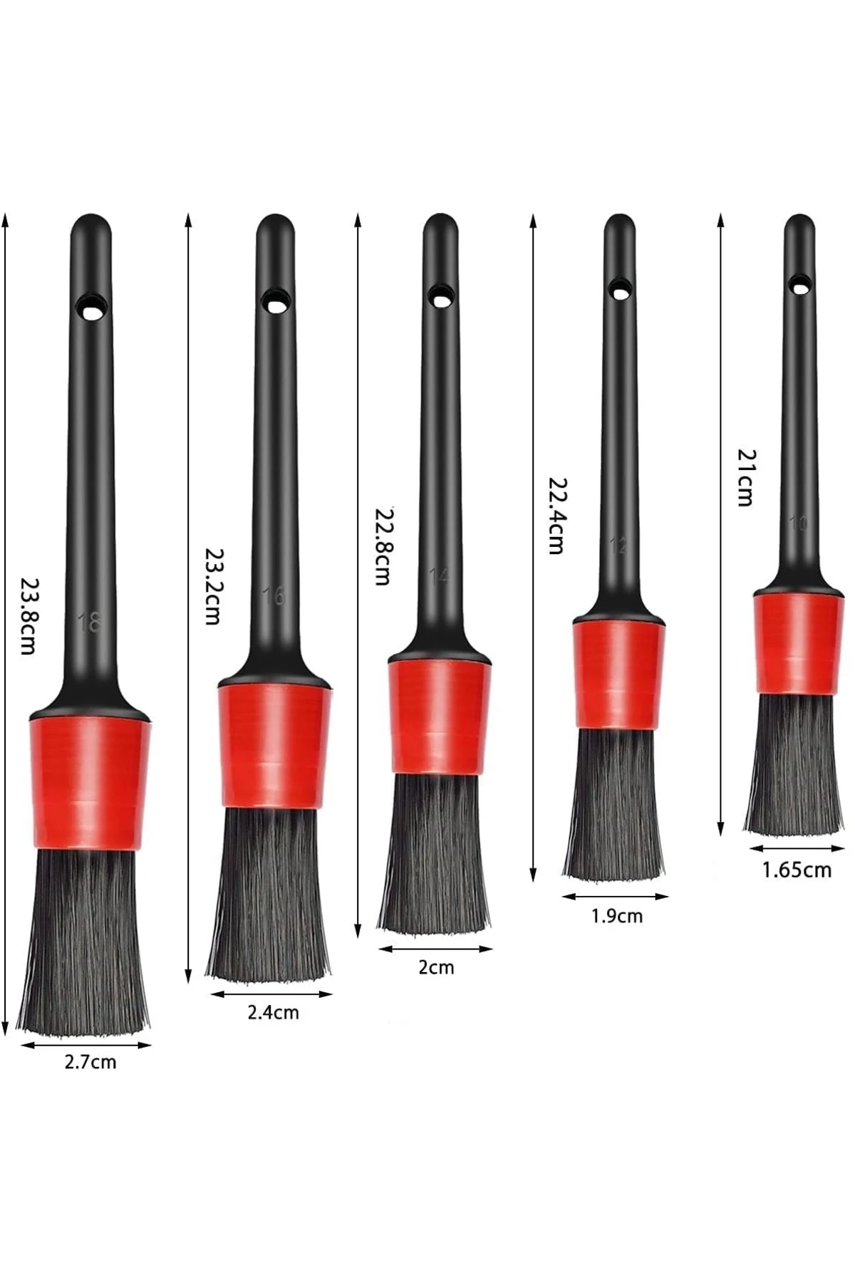 Detay temizlik fırça seti oto araç iç dış detaylı temizlik fırça takımı 5li ıslak kuru temizlik