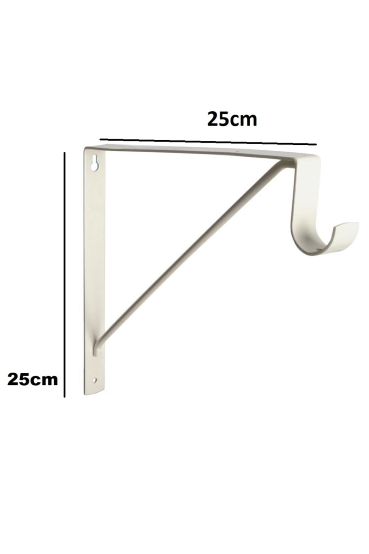 25x25cm Metal Braket Raf Tutucu Fortmanto Demiri Askılık Borusu Takılabilir Duvar Montajlı 2 Adet