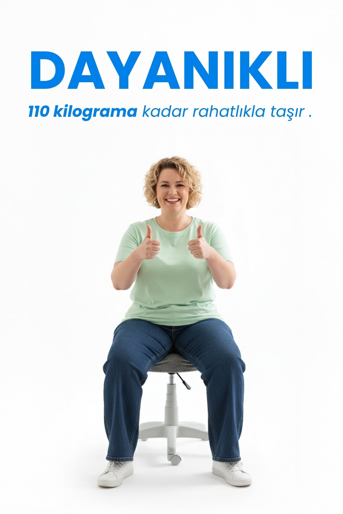 Tedy Serisi Yükseklik Ayarlı Ergonomik Ofis Kasiyer Sekreter Makyaj Tekerlekli Sandalye Çalışma Taburesi