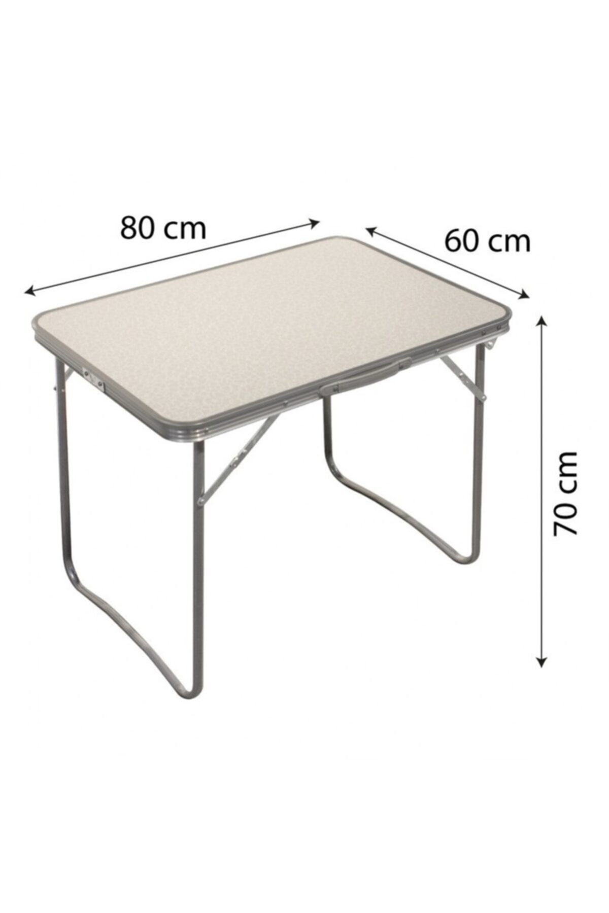 Alüminyum Kamp Piknik Balkon Bahçe Masası Katlanır Ayaklı Taşıma Kolu 60x80cm