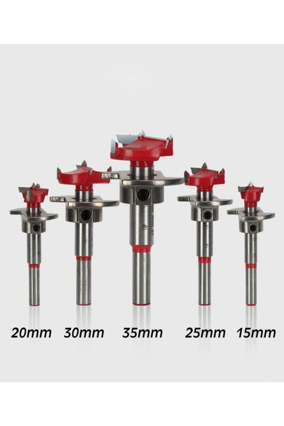 Ayarlanabilir Ahşap Delik Kesici 15mm 20mm 25mm 30mm 35mm Marangoz Matkap Ucu Seti Karbür 5 Parça