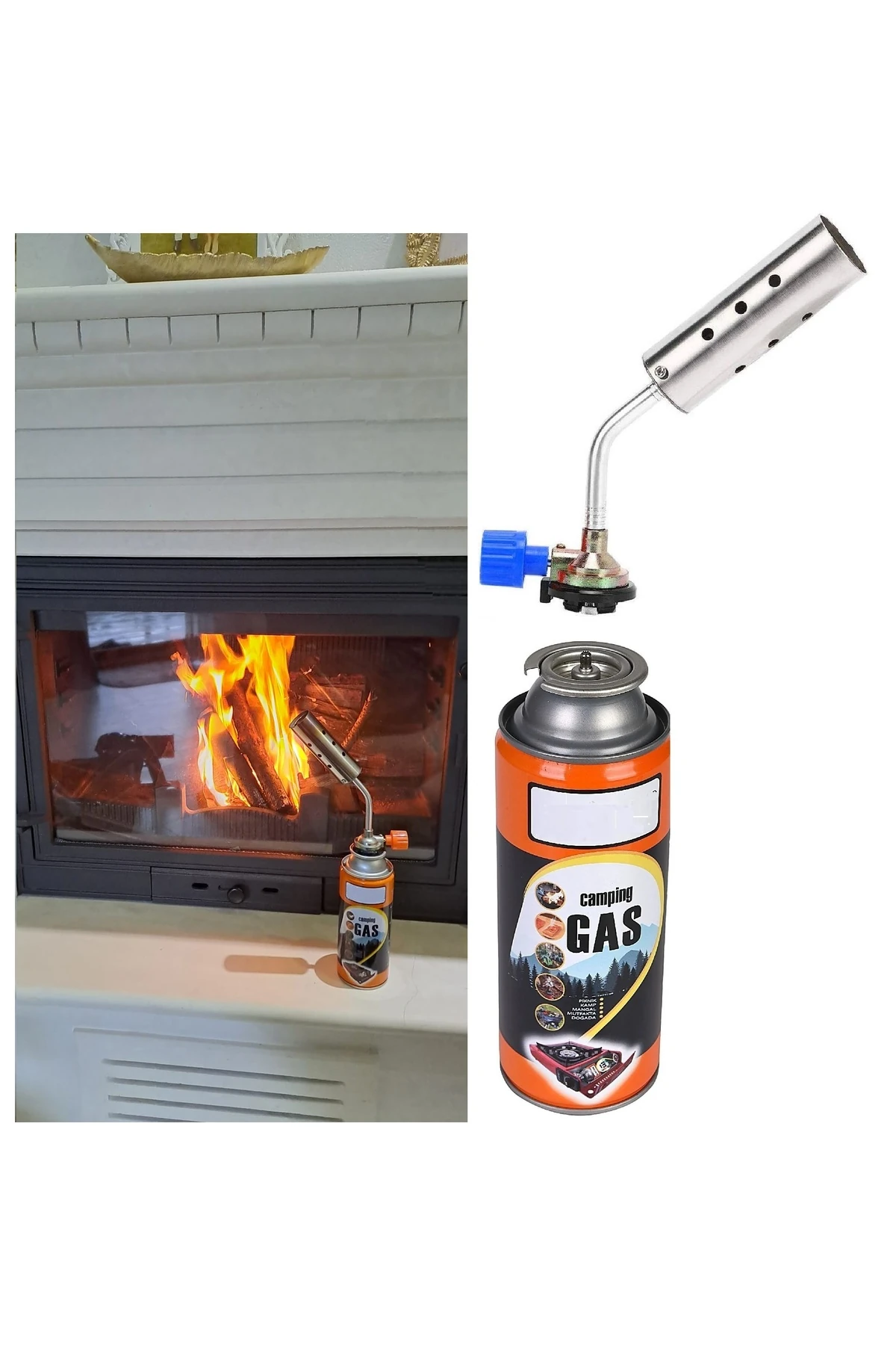 Şömine Yakma Yüksek Alevli Pürmüz Torch Yakma Barbekü Odun Kömür Tutuşturma Tabancası