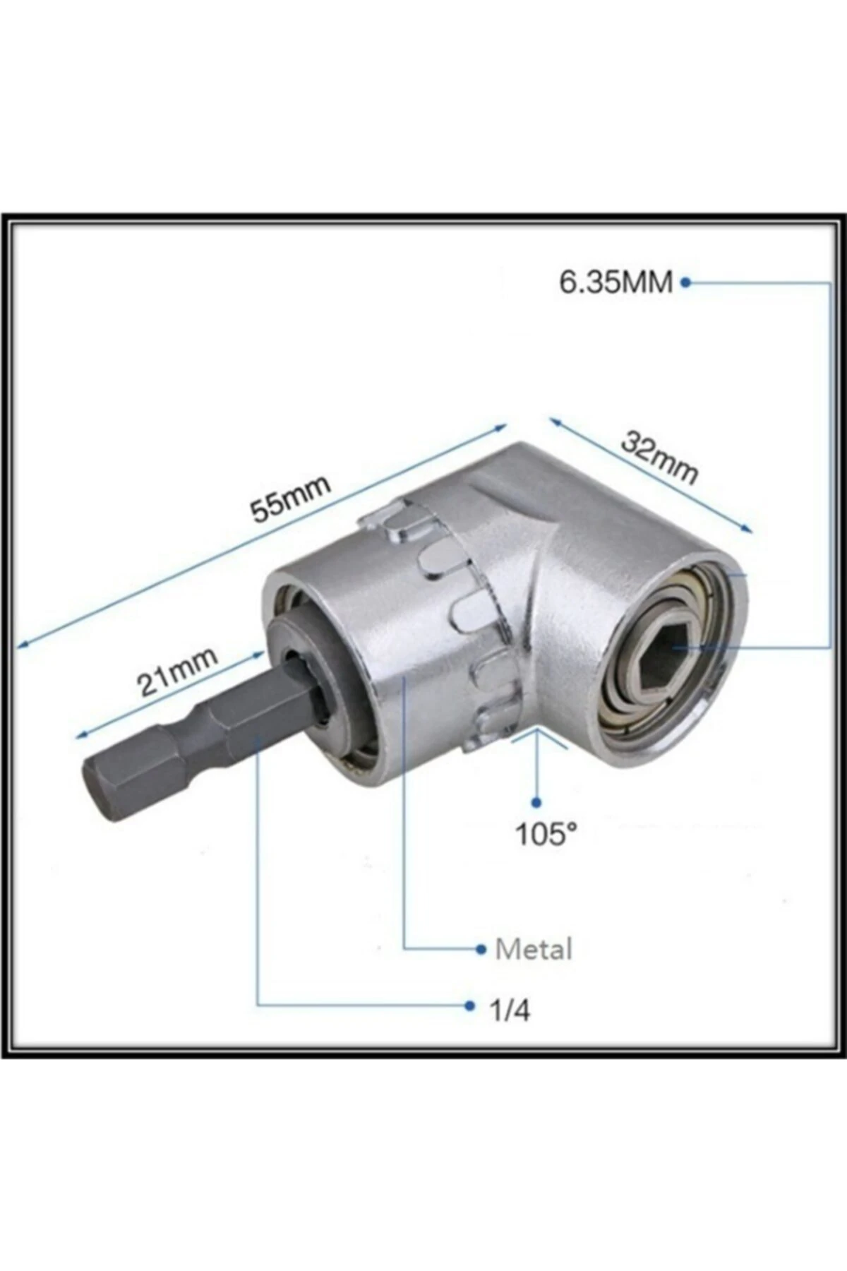 Şarjlı Vidama Matkap Için 1/4 Hex Adaptörlü Mandren Köşe Vidalama Hızlı Bits Adaptör Seti 3 Parça