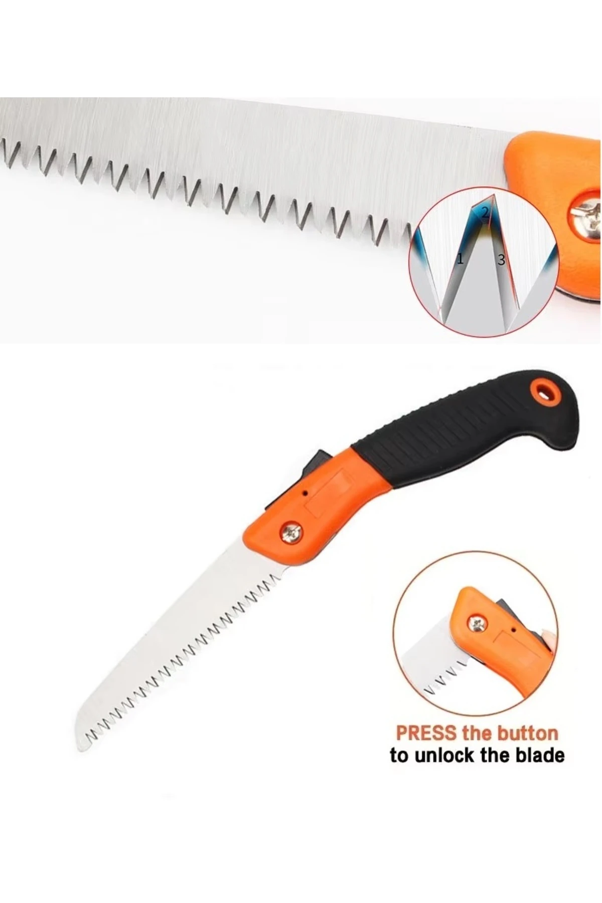 Katlanır Ağaç Çalı Dal Kesme Budama Testeresi Lazer Dişli Katlanır Testere