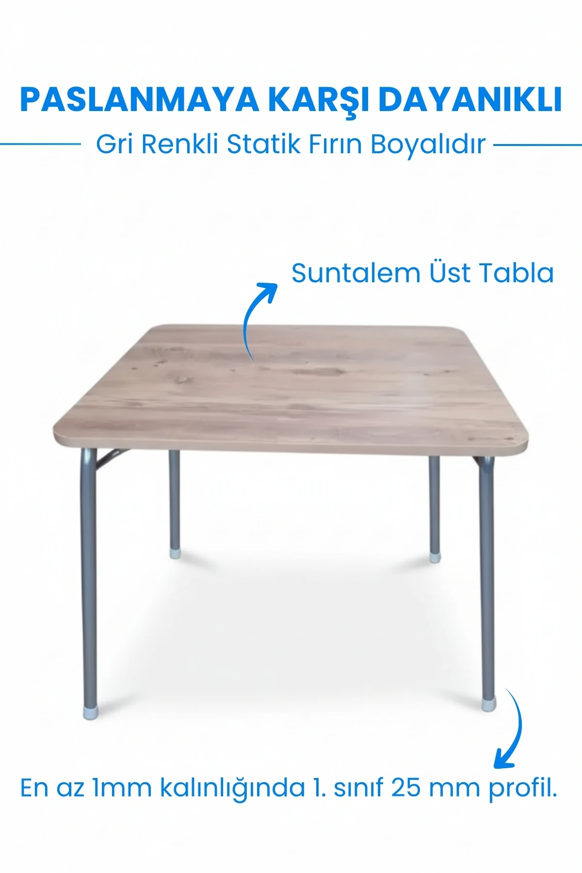 Pratik Katlanır Ayak Mutfak Yemek Masası Balkon Ders Çalışma Piknik Masa 60x100cm Ceviz