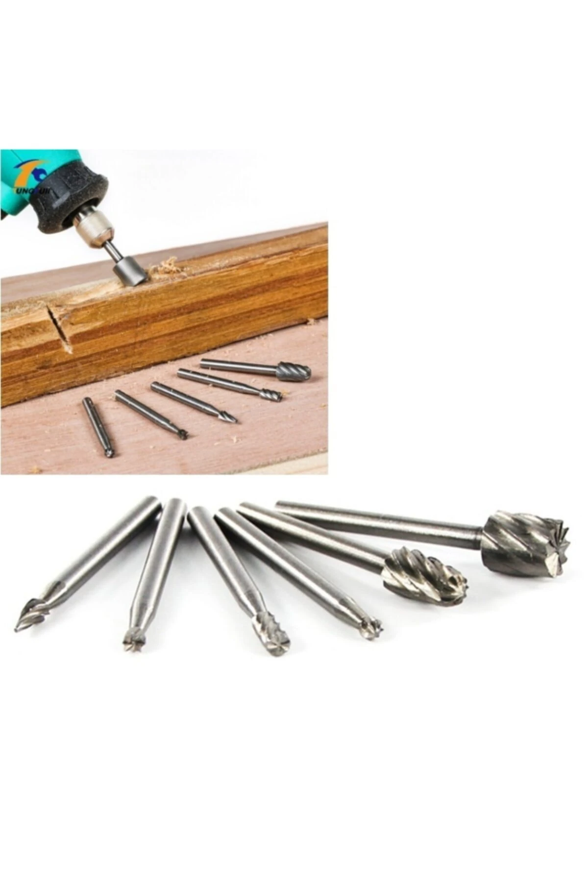 Mini Gravür Makinası Için Ahşap Oyma Törpüleme Delme Eğe Freze Uç Seti Kalıpçı 11 Parça Kalıpçı