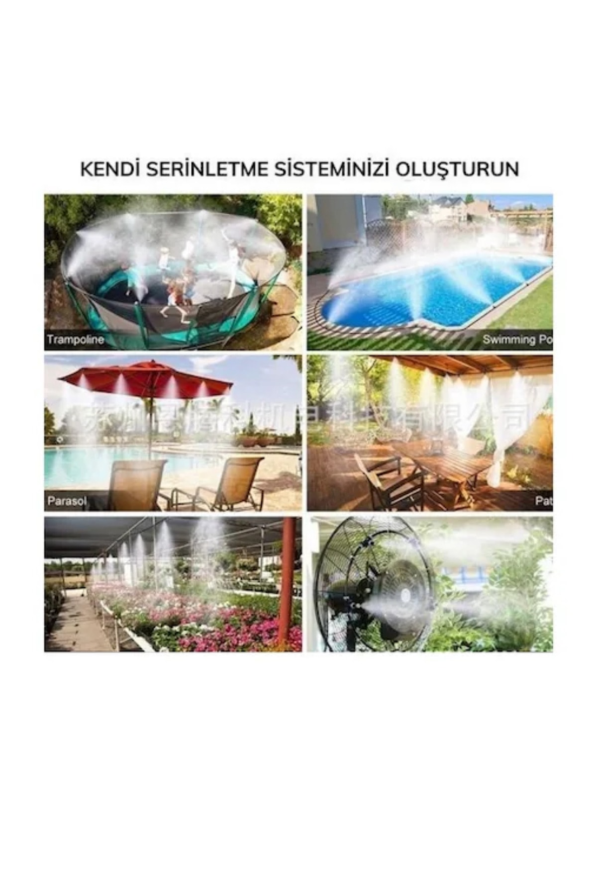 10 Metre Bahçe Balkon Veranda Kamelya Çardak Nemlendirme Sulama Serinletme Sis Püskürtme Sistemi