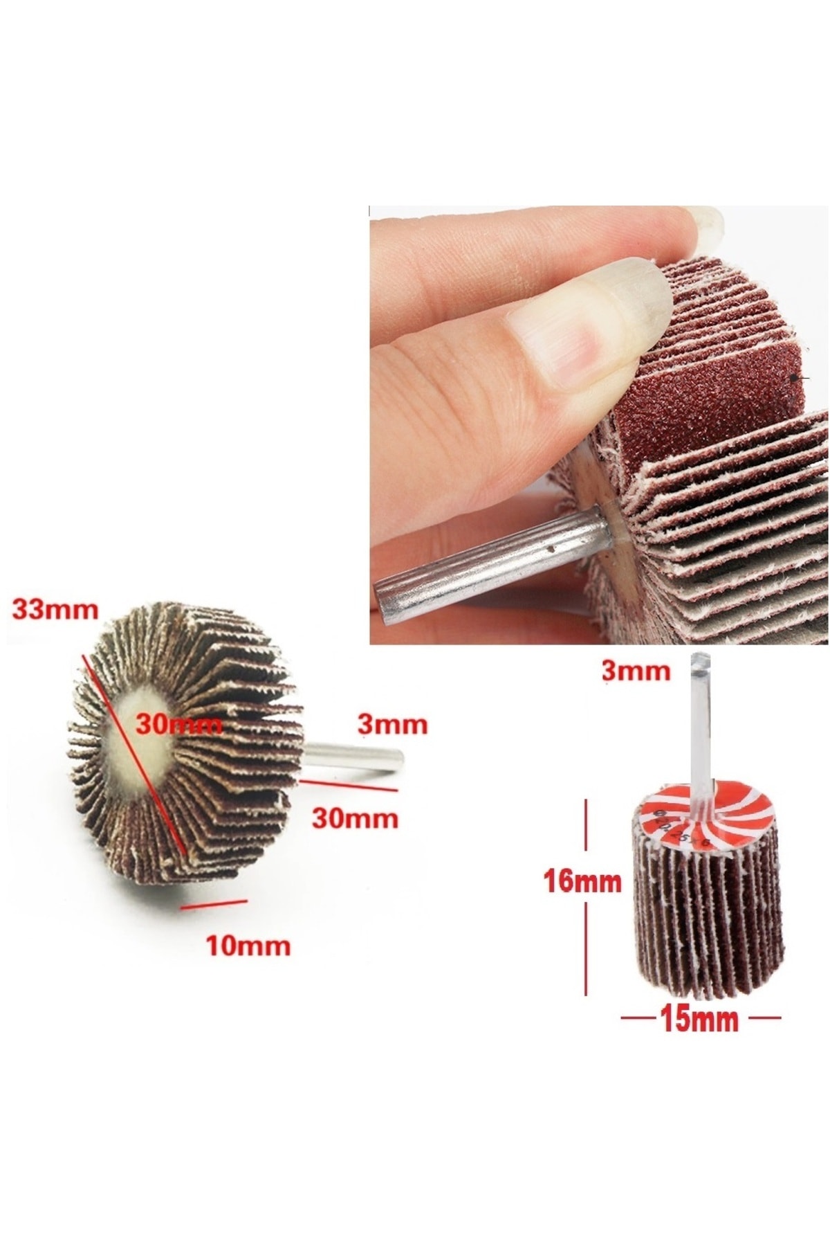 Flap Disk Taşlama Parlatma mini disk seti matkap gravür için Alüminyum Oksit 8 adet mini Zımpara