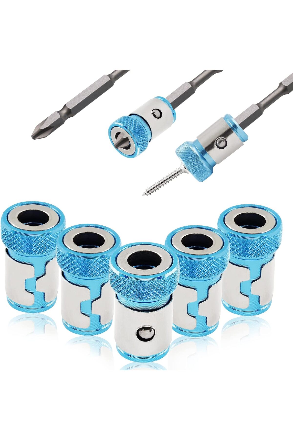 Manyetik mıknatıslama halkası 5 adet Manyetik Vida Tutucu 1/4 ph pz yıldız matkap ucu için