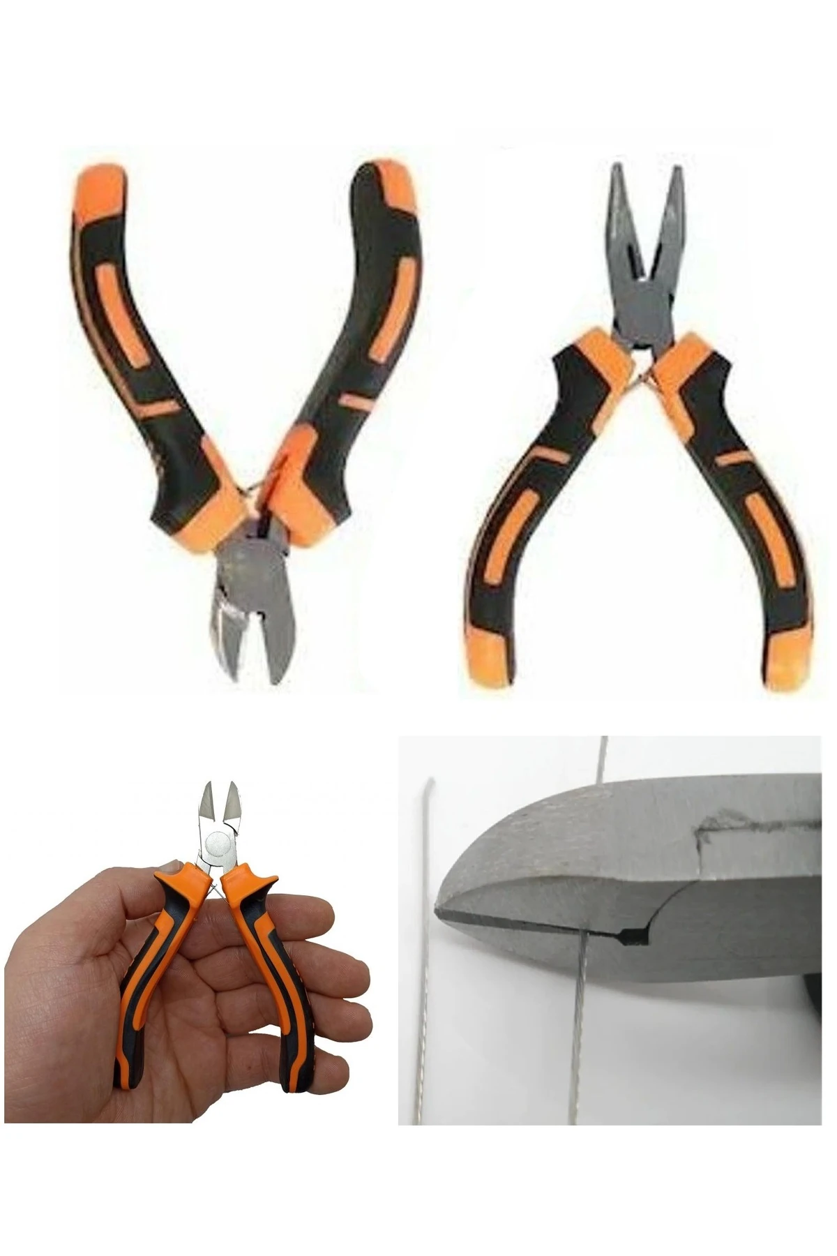 Yaylı Mini Karga burun Mini Yan Keski Pense 2 li Set Gargaburun yankeski seti