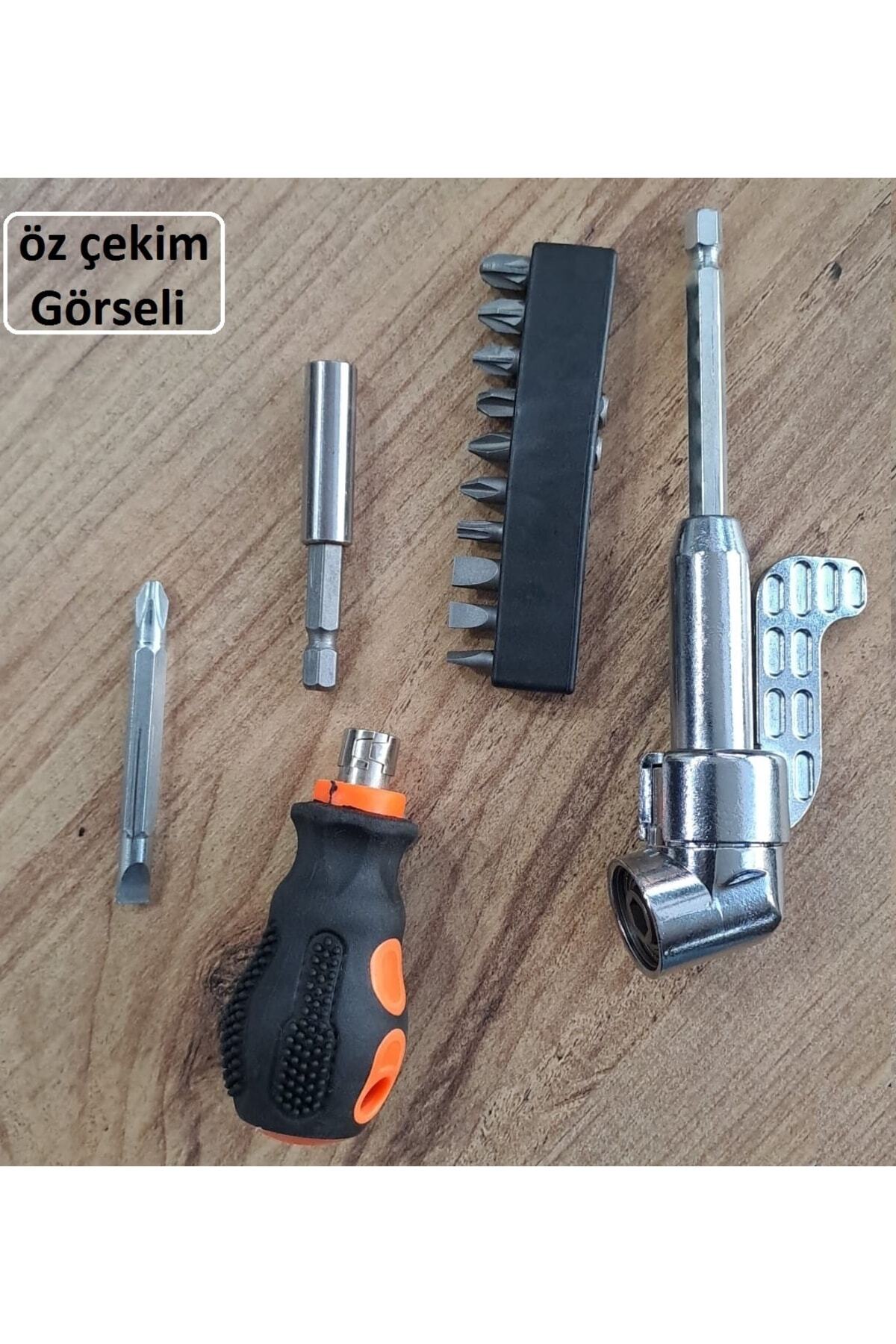 Kör Köşe Vidalama Tornavida Seti 14 Parçalı Bits Uzatma 1/4 Hex Hızlı Uç Değiştirme Takımı