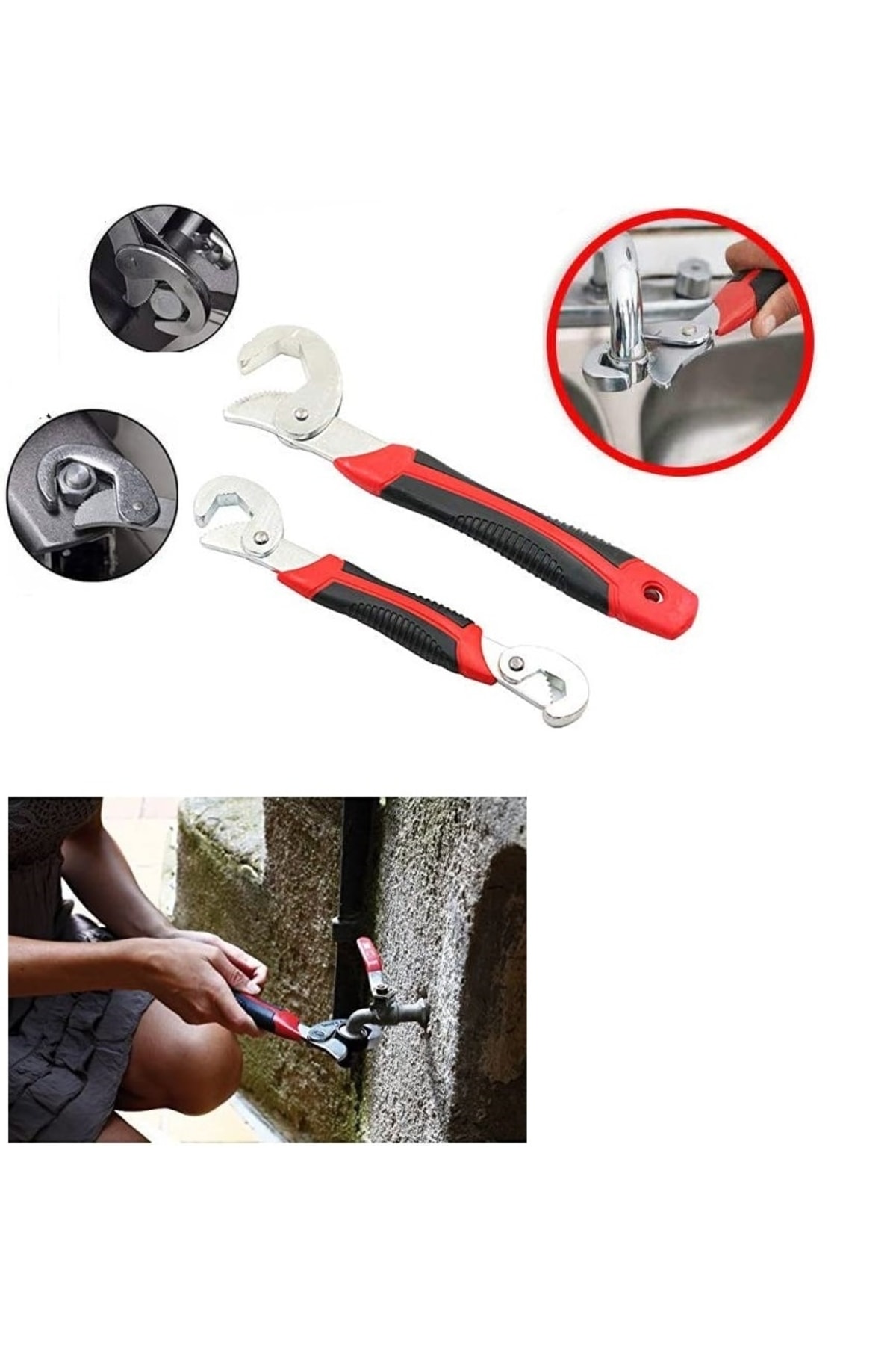 Snap N Grip Akıllı Anahtar Boru Musluk Vida Sökme Takma Pense Ford Ingiliz Anahtarı