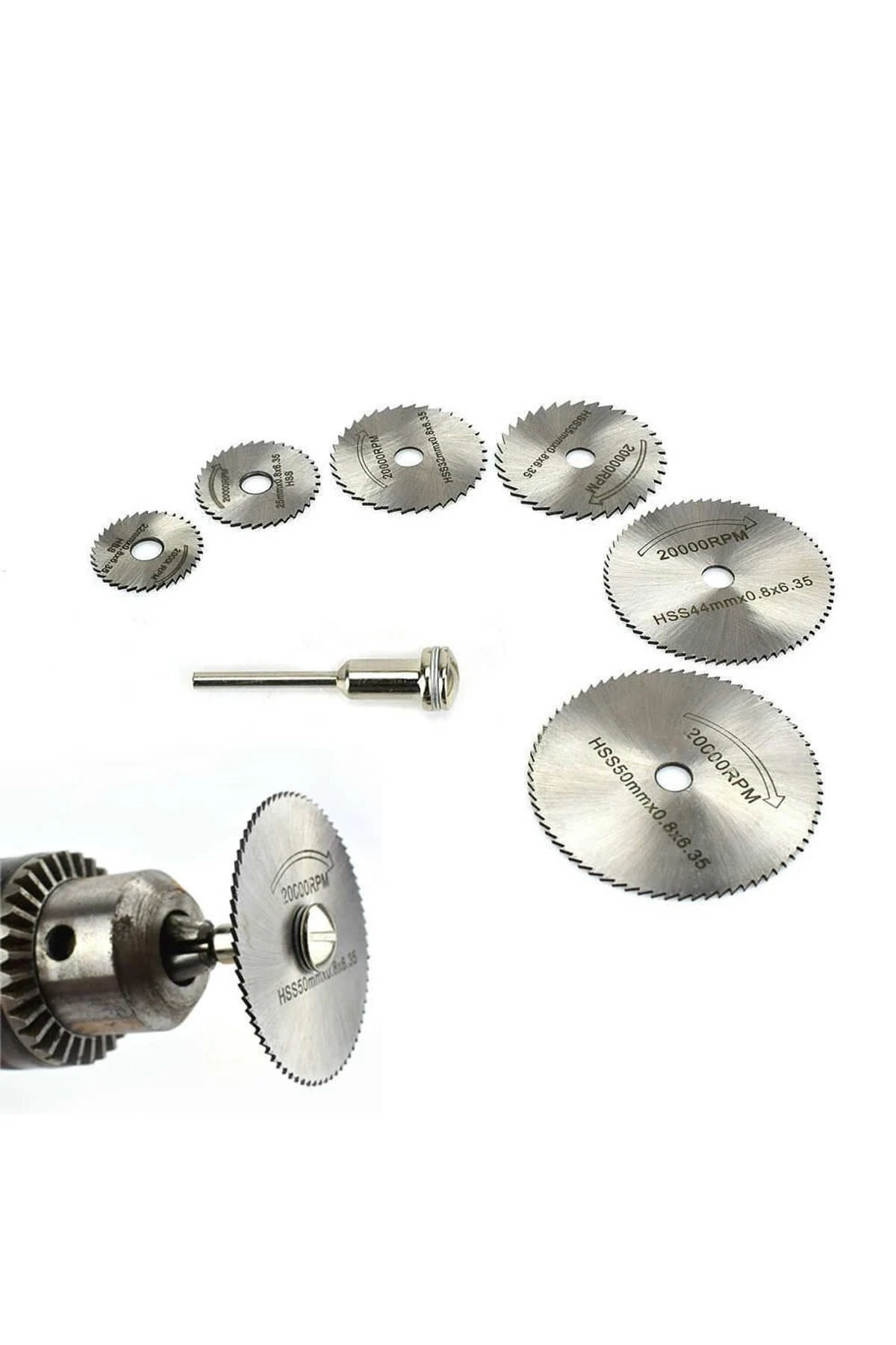 7 Parça Mini Testere Bıçak Ahşap Alüminyum Plastik Kesme Dremel Gravür