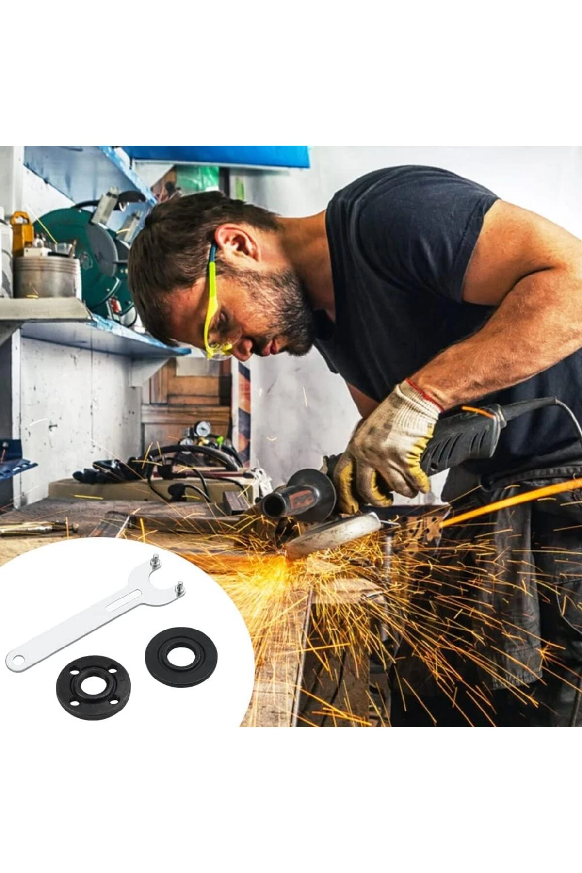 Öğütücü Anahtarı Avuç Taşlama Sıkıştırma Parçaları Açılı Taşlama Sıkma Somunu Yedek sıkma seti