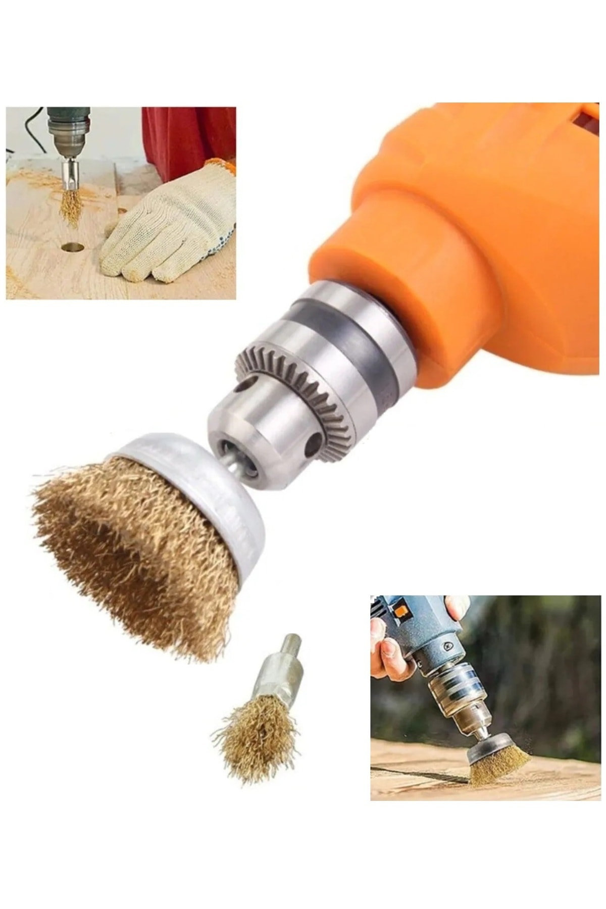 Matkap için zımpara taşı çelik tel fırça mop yaprak zımpara 10lu set zımparalama bileme pas temizle