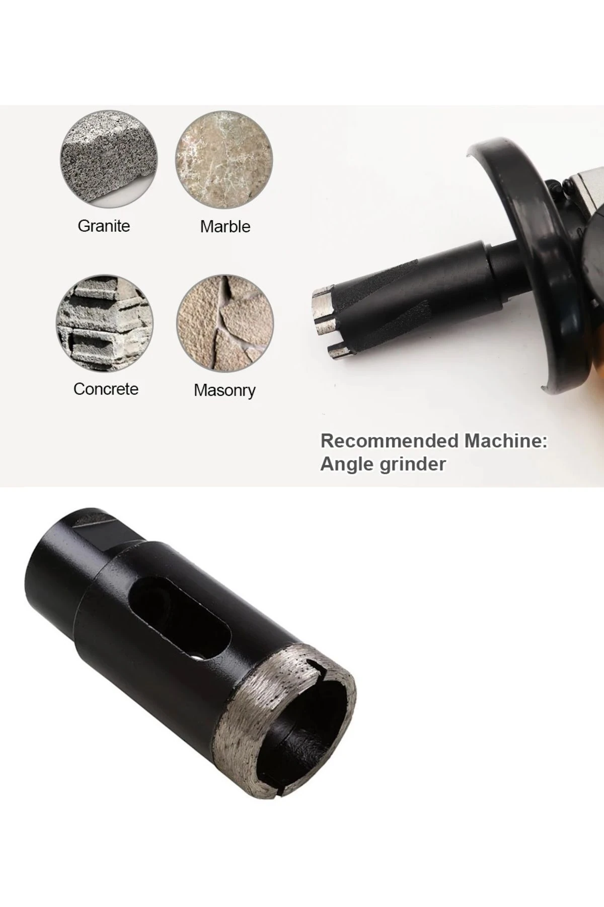 Boru Tipi Mermer Fayans Beton granit Delme 20mm Avuç taşlama uyumlu Karot Uç Panc