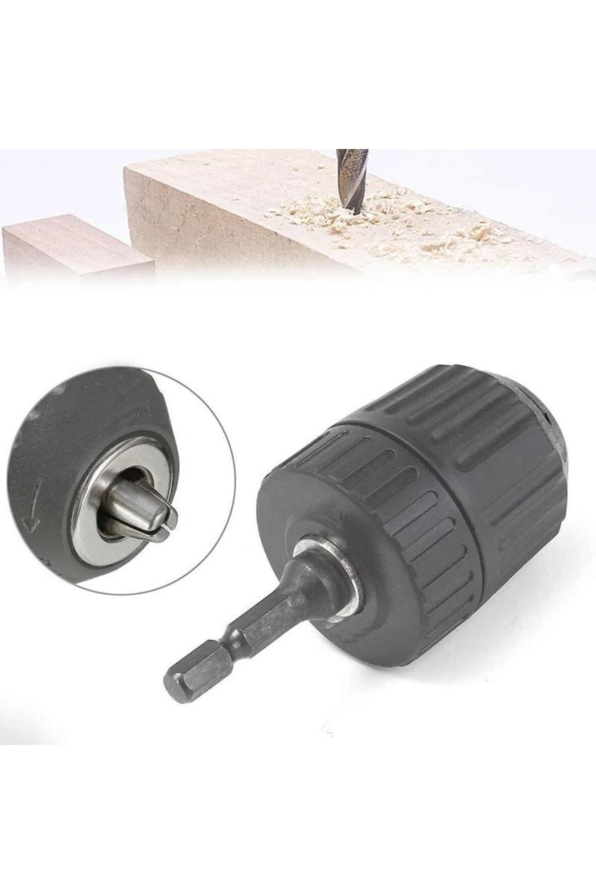 Şarjlı Vidama Matkap Için 1/4 Hex Adaptörlü Mandren 10mm 3/8 Mm Otomatik Anahtarsız Süpra Mandren