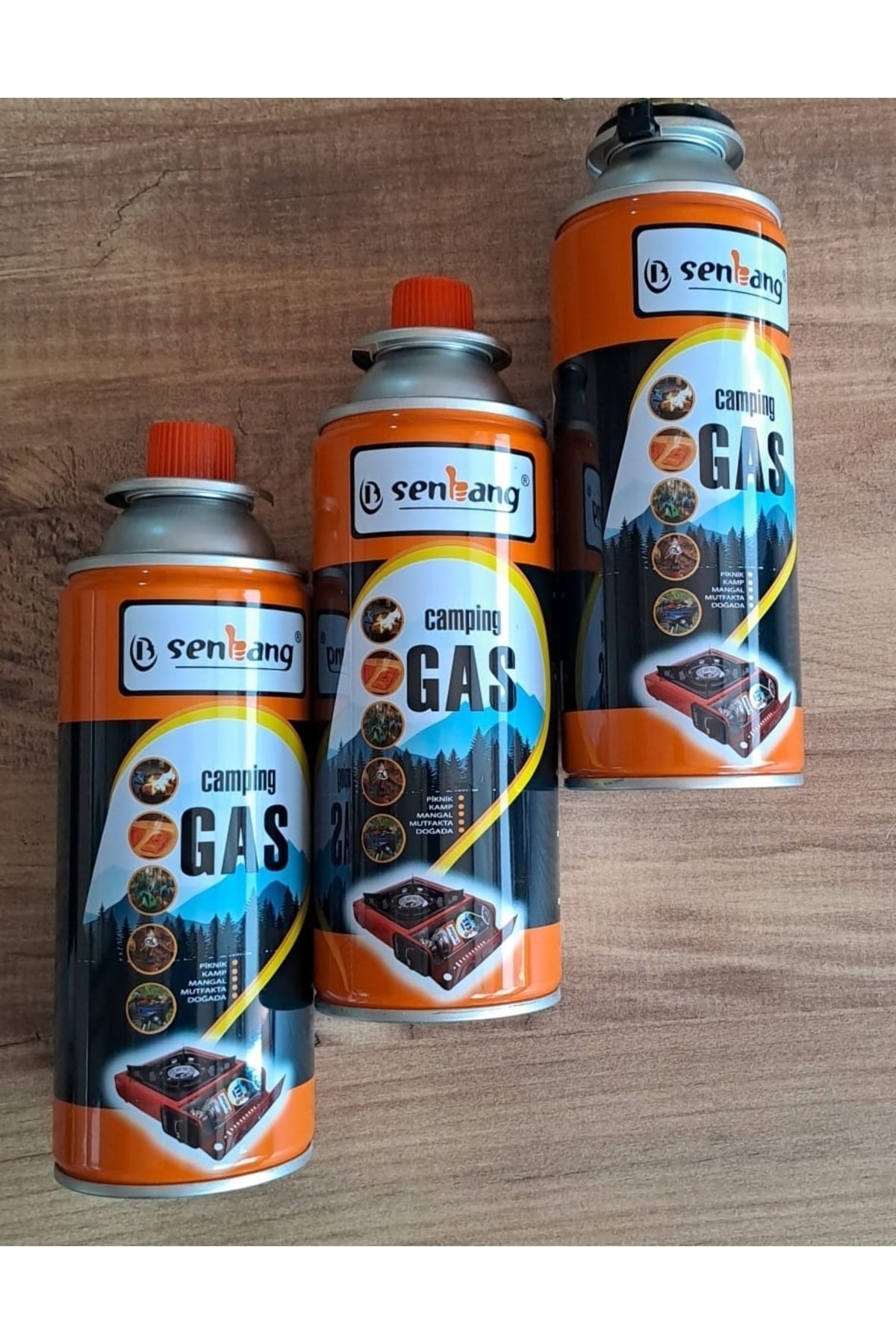 Kamp ocağı yedek tüp gazı Pürmüz torc Kafası için 5 adet kamp gaz tüpü çakmak gazı (400ml)