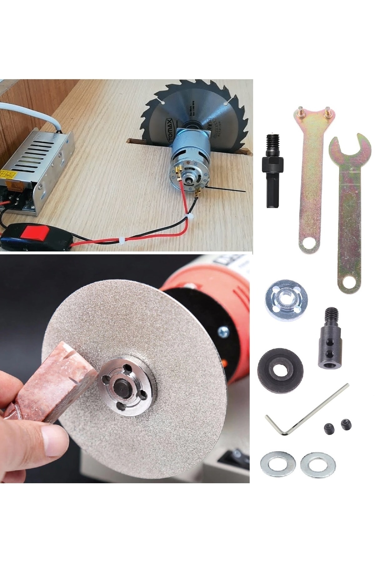 6mm Motor Kaplini Ve Matkap Için 2li Disk Bağlama Adaptör Aparat Seti Okul Proje Ödev Uygulama Arge