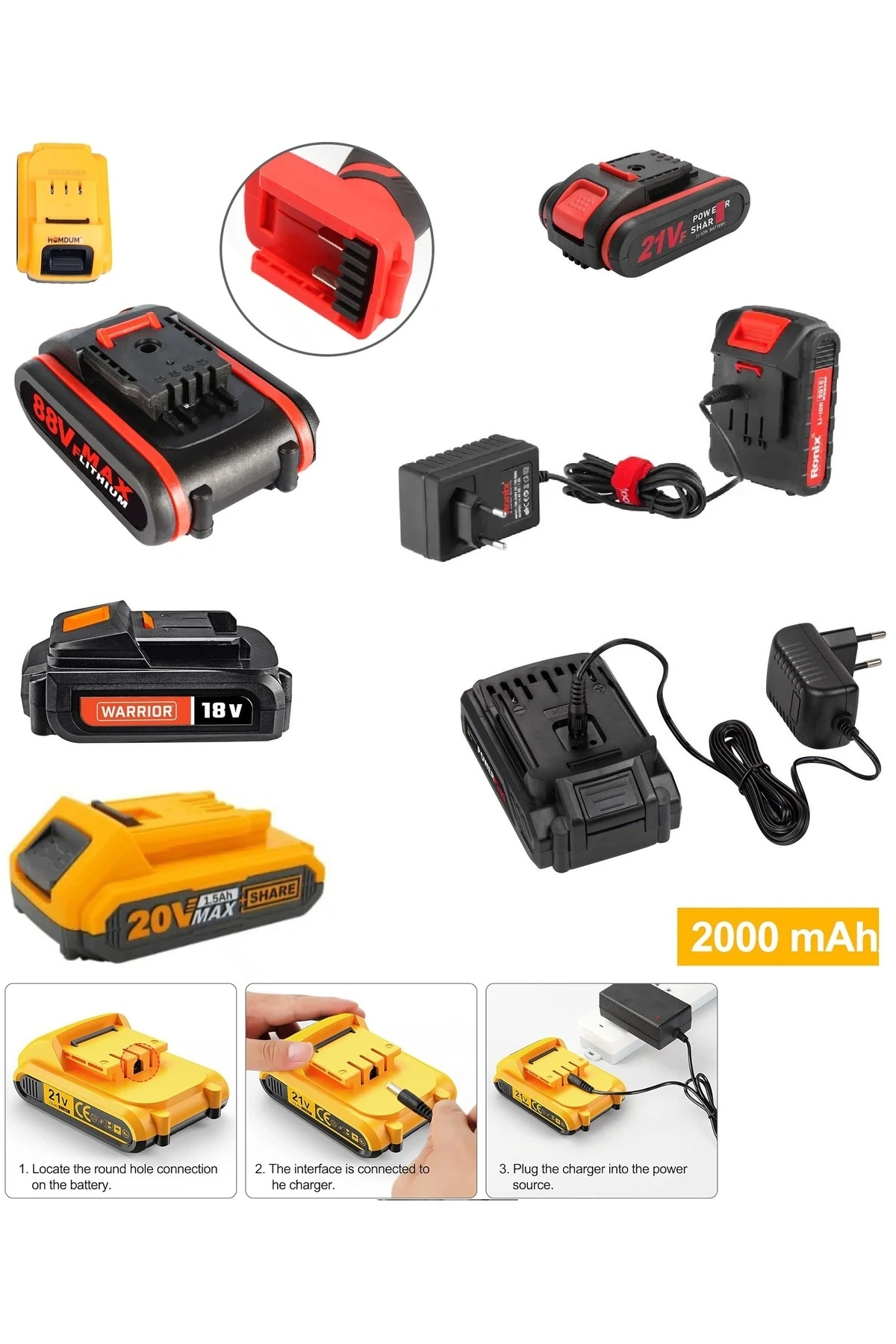 Şarjlı Matkap Için Şarj Adaptörü 12 Volt Li-on Pil Şarjlı Yedek pil Üniversal Batarya şarjı 18650