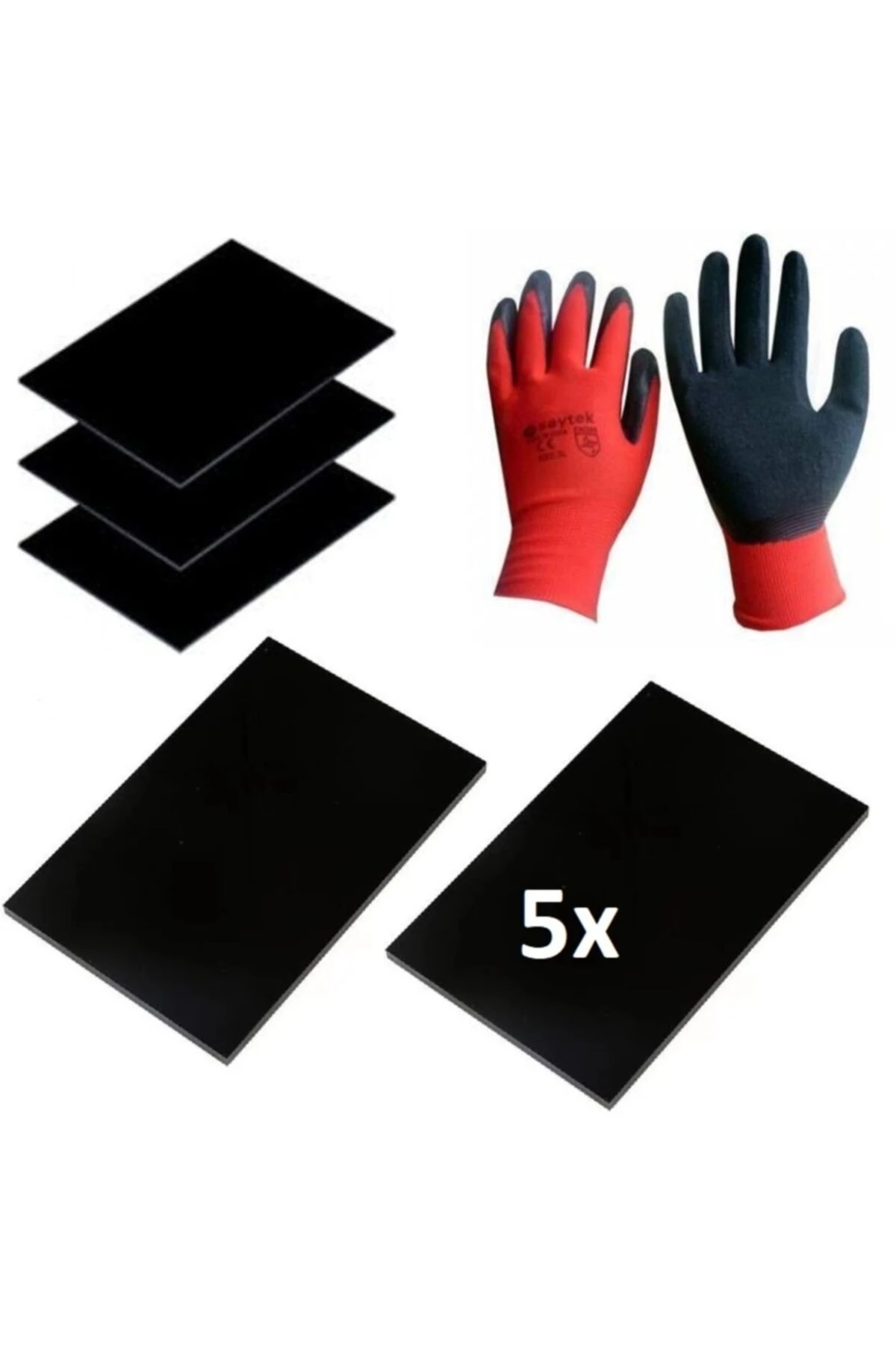 Kaynak 5 Adet Maske Camı Athermal Siyah Renk Starline 777 Model 11 cm X 8 cm