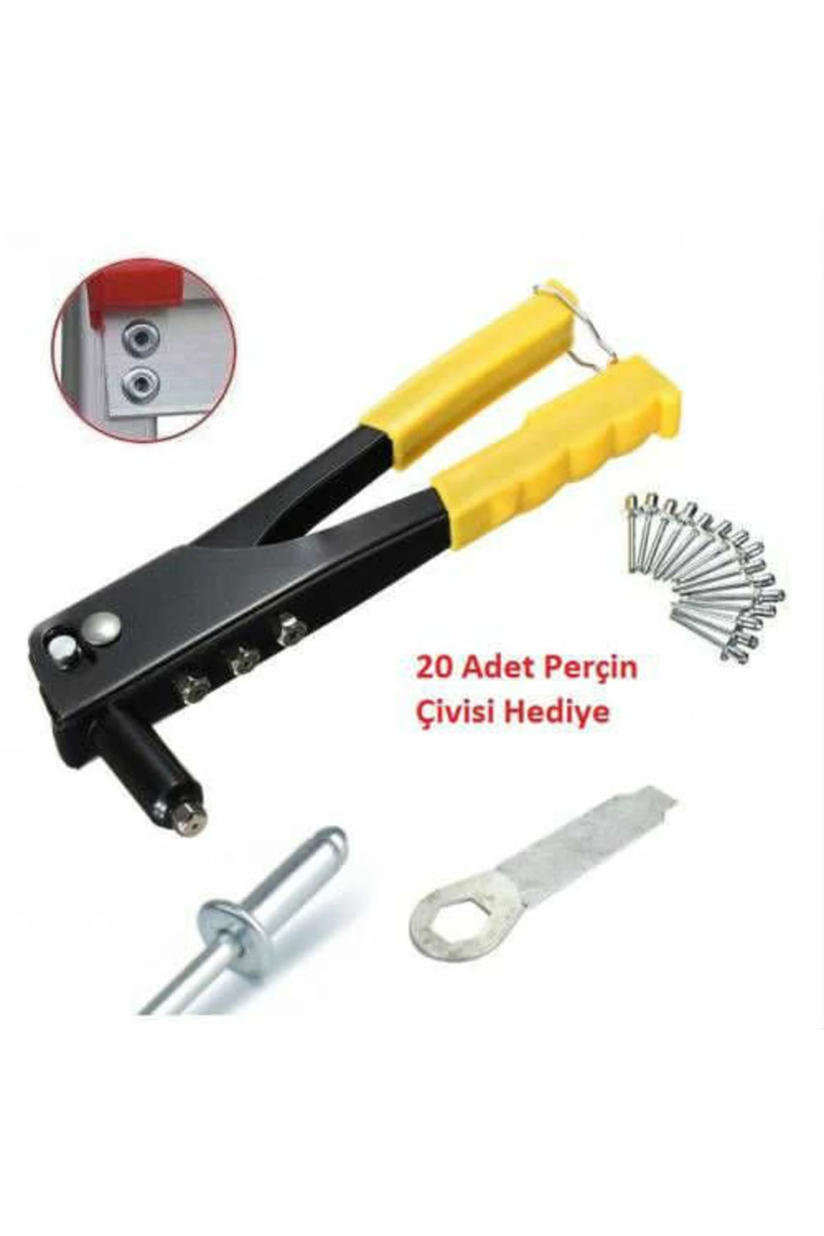 Pop Perçin Makinası Metal Perçin Tabanca Aleti Perçin Civili 4 Başlıklı Mekanik Hobi Professional