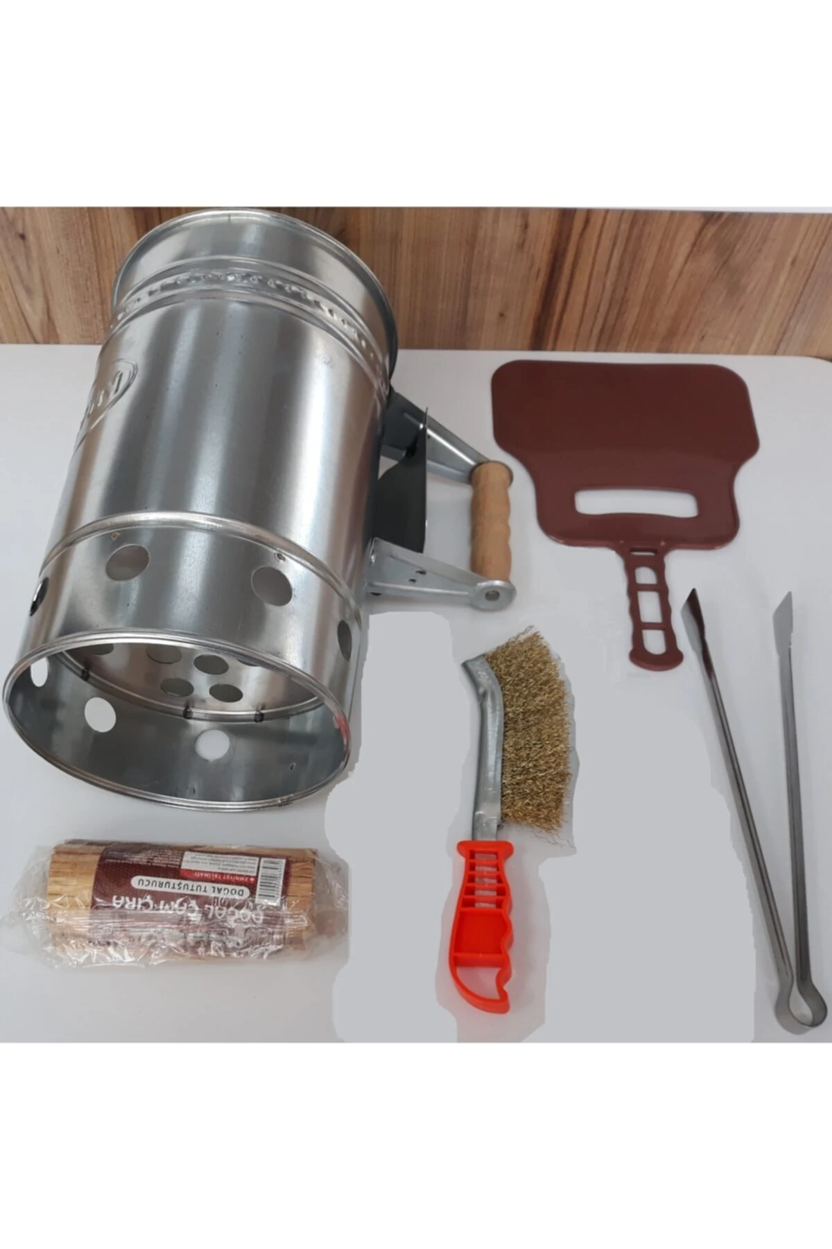 Mangal Kömürü Yakma Seti Barbekü Mangal Yak Kormatik Ve Temizleme Hazırlama Alet Seti