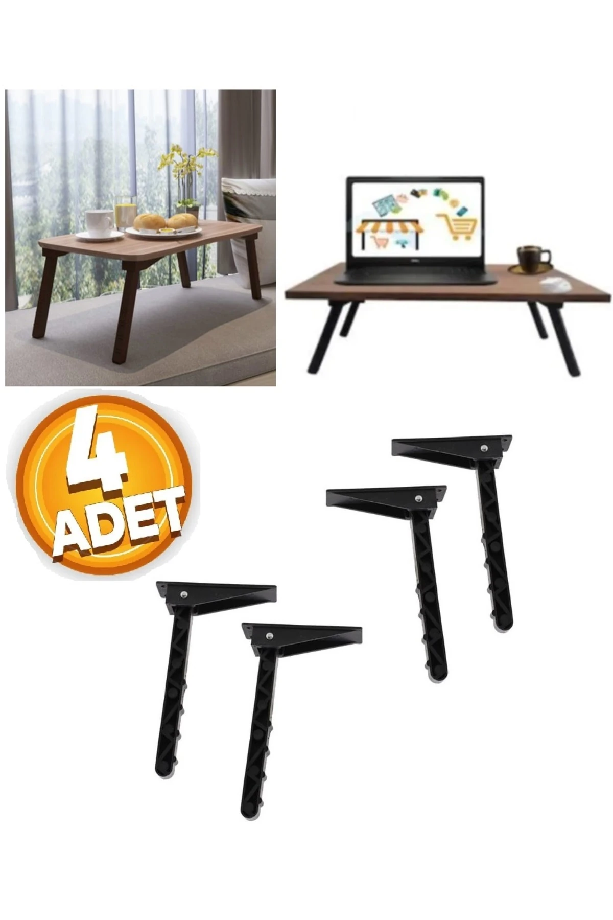 Sofra Ayağı (4 Adet) katlanır 20cm ayak sofra sehpa için plastik açılı katlamalı ayak 4lü