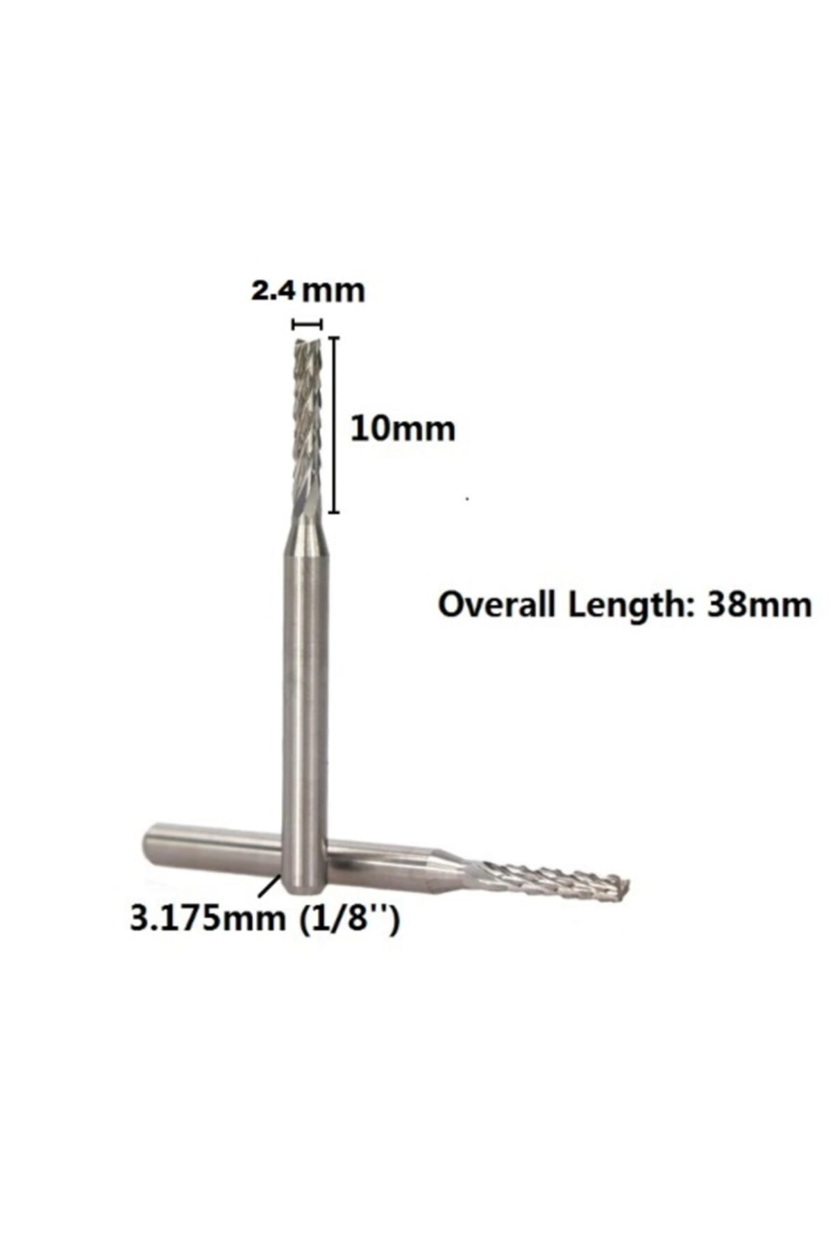 Carbide Yönlendirici Bit End Mill Freze Cnc Karbür Ucu Kesici Ahşap Ve Alüminyum 2.4mm
