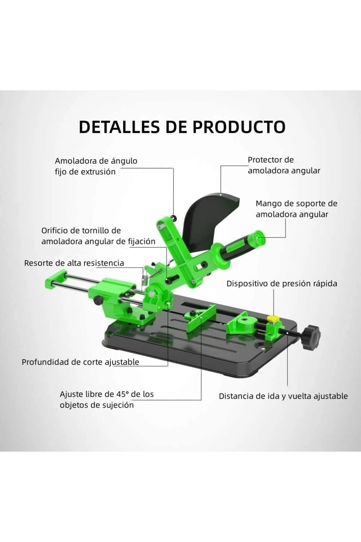 Açılı Kesme Ve Taşlama Standı Kızaklı 115/125mm Avuç Taşlama Makinesi Tezgahı Kayar Mil Mengeneli