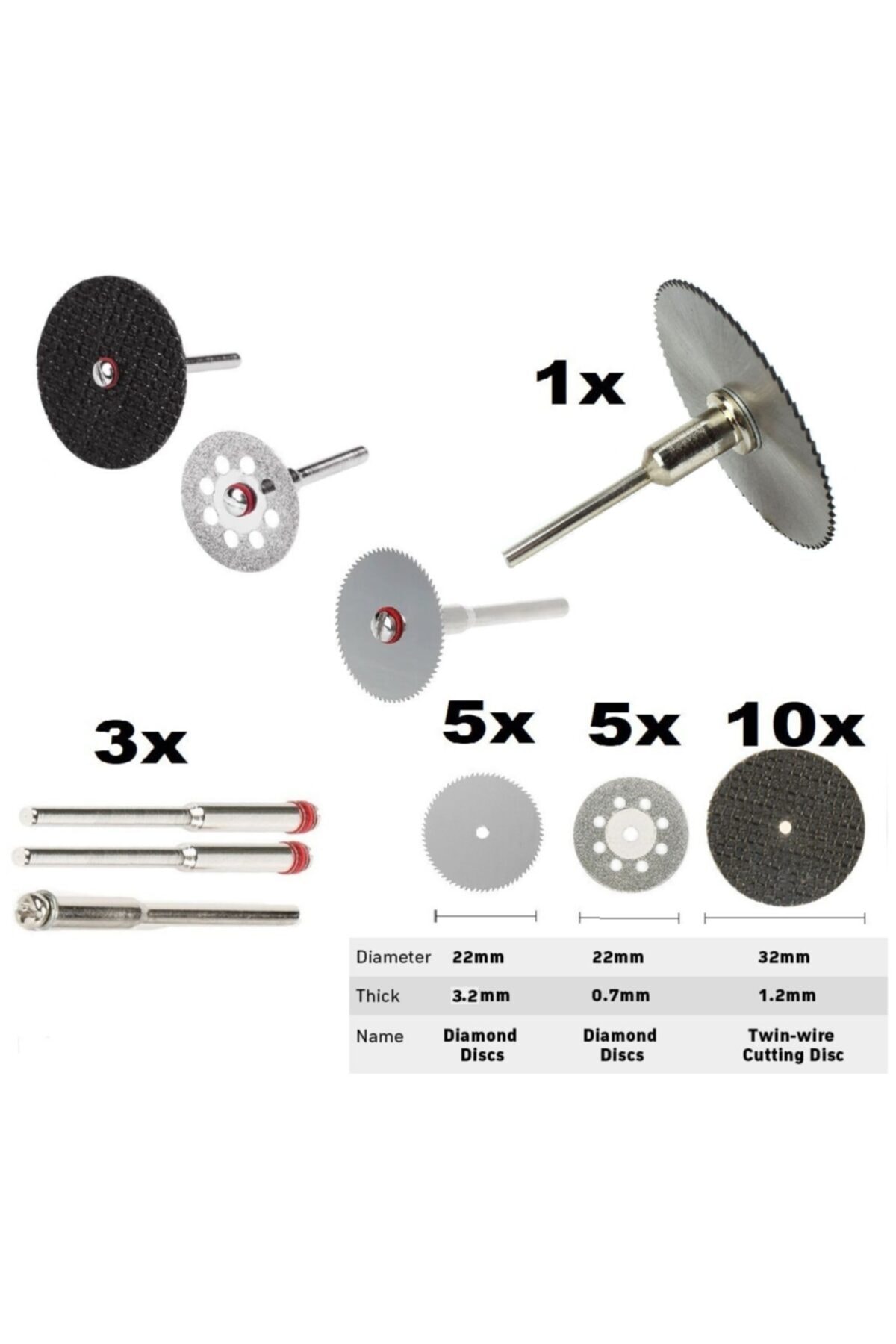 Mini Grinder Vız Vız Için Kesici Aksesuar Seti Ahşap Metal Plastik Cam Kesme Mini Disk