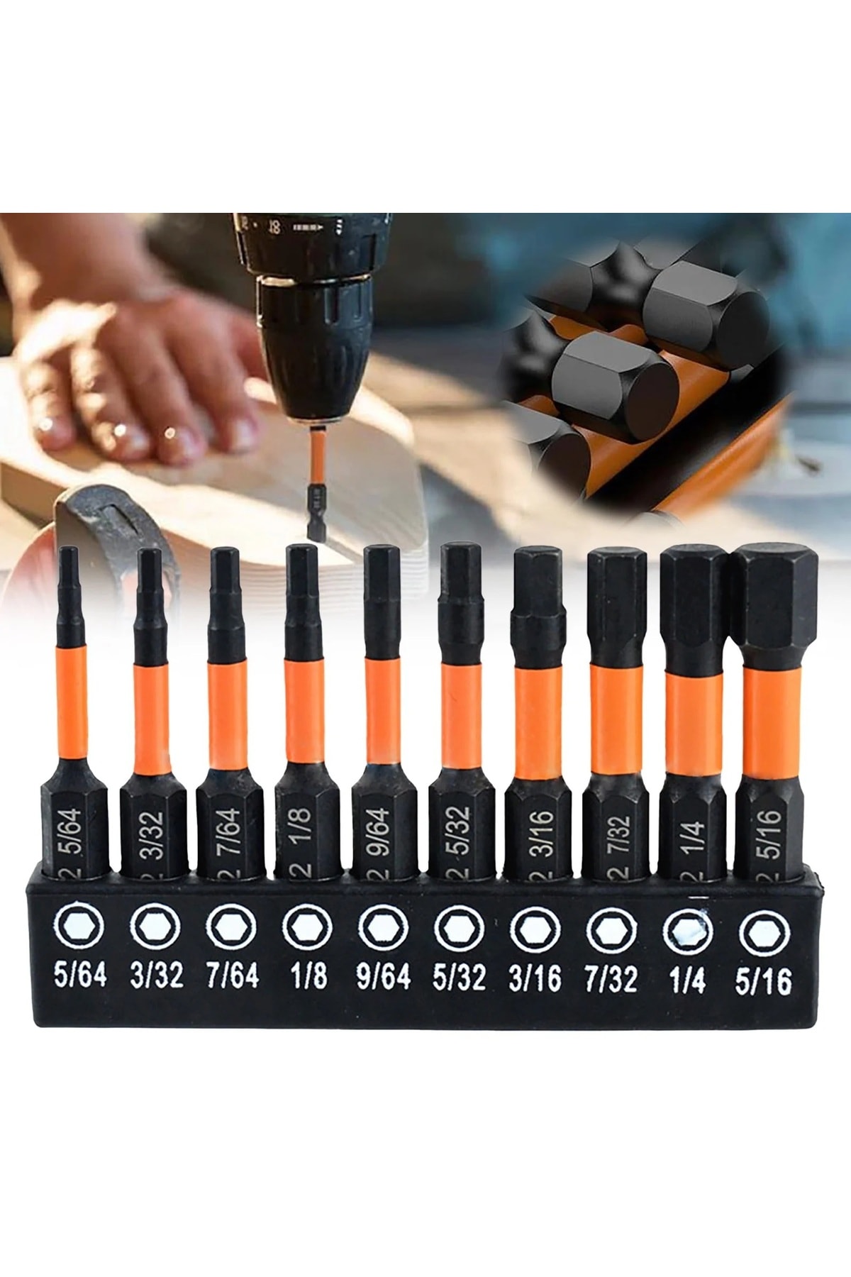 Alyan anahtar Set Hex Bits uç takımı Manyetik uzatma Adaptörlü 12 Parçalı Set