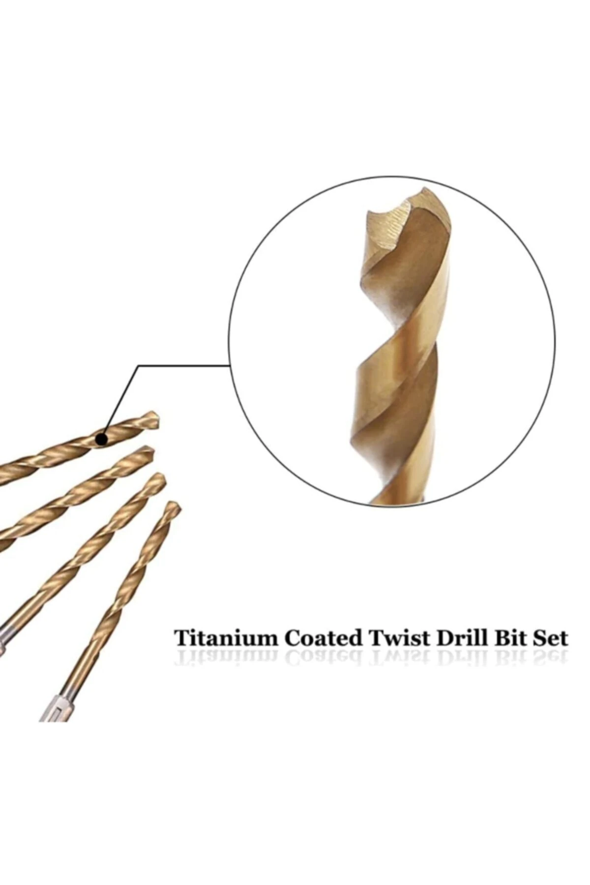 Hss Çelik Titanyum Kaplı Matkap Uç Seti 10 Parça Altıgen Saplı 1/4 Hex Ahşap Metal Uç Takımı