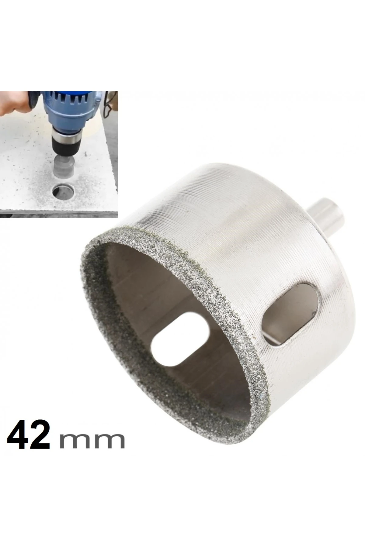 Mermer Granit Fayans Cam Yuvarlak Delme 42mm Matkap Uyumlu Elmaslı Boru Tipi Panc