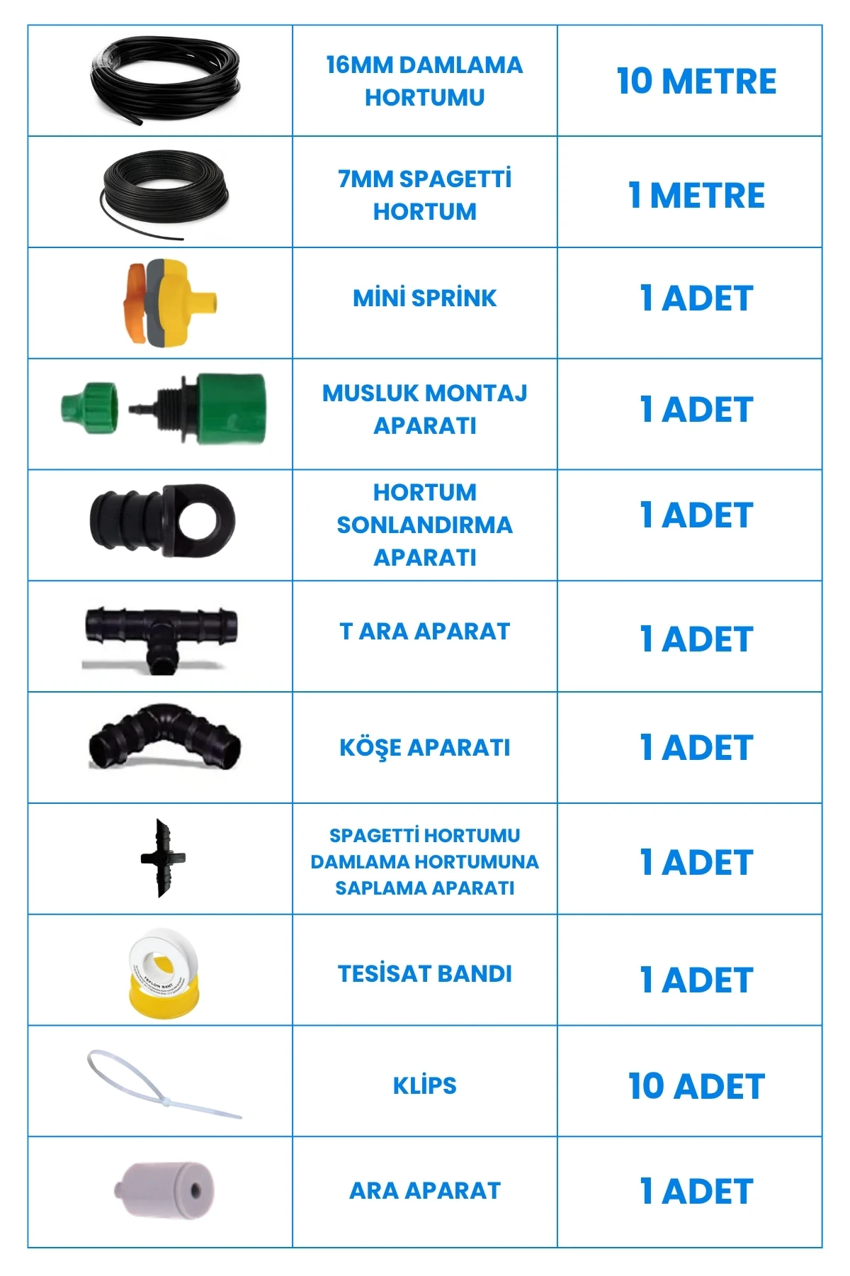 Mini Sprink Sulama Bahçe Sera Tarla Bitki Döner Başlık Havadan Sulama Deliksiz Hortum Seti