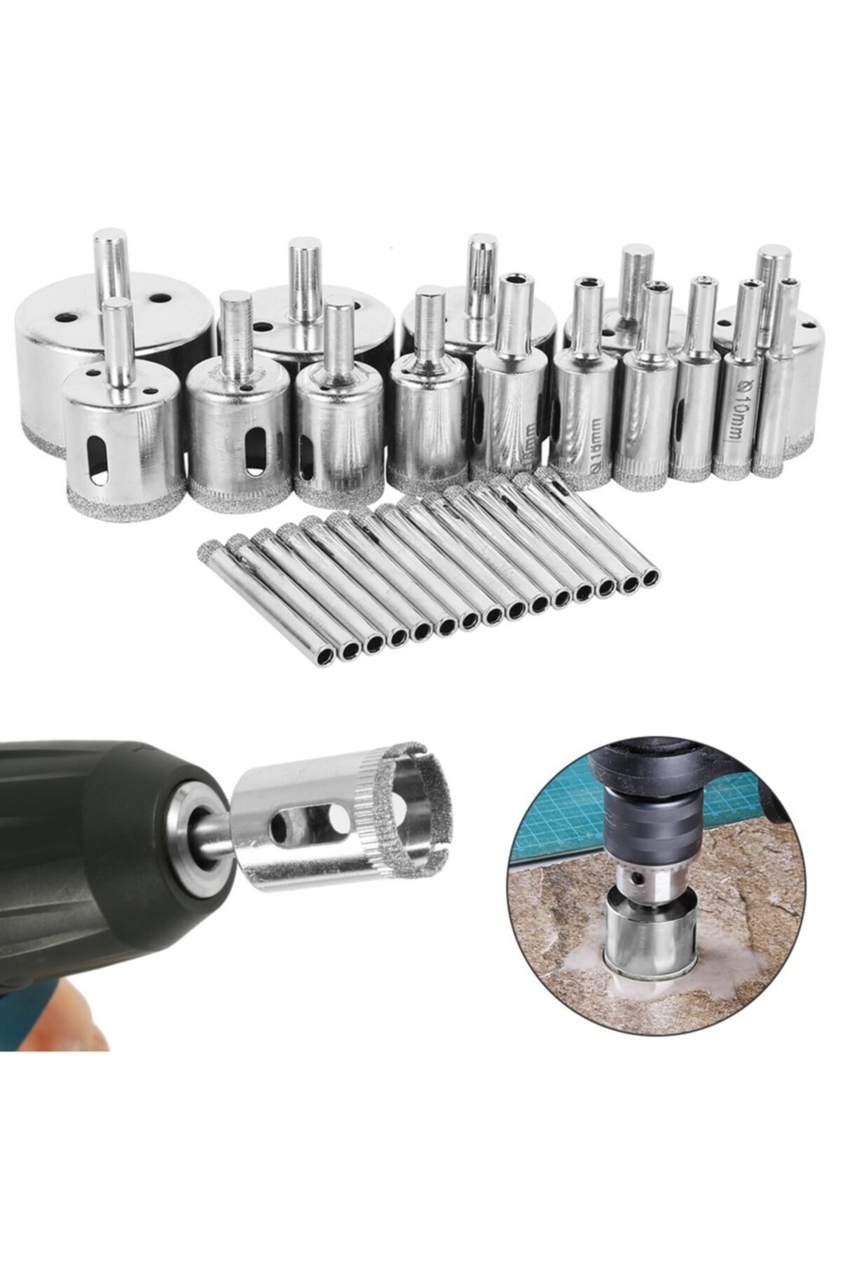 Cam Beton Asfalt Kaya Mermer Granit Fayans Yüzeyler Için Delme Pancı 8mm